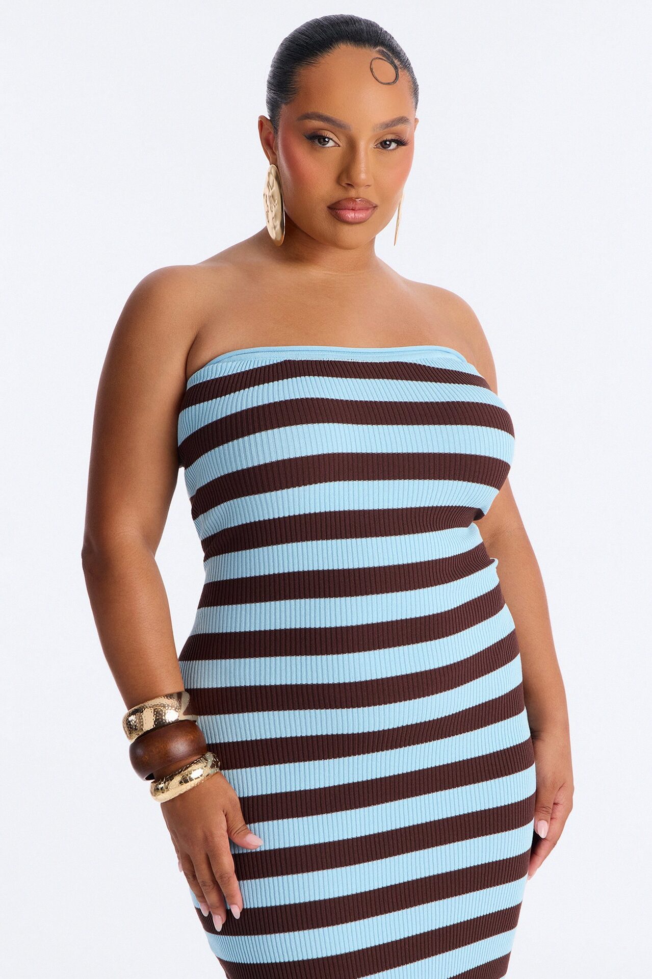 Alessi Striped Sweater Midi Dress - Blue/combo