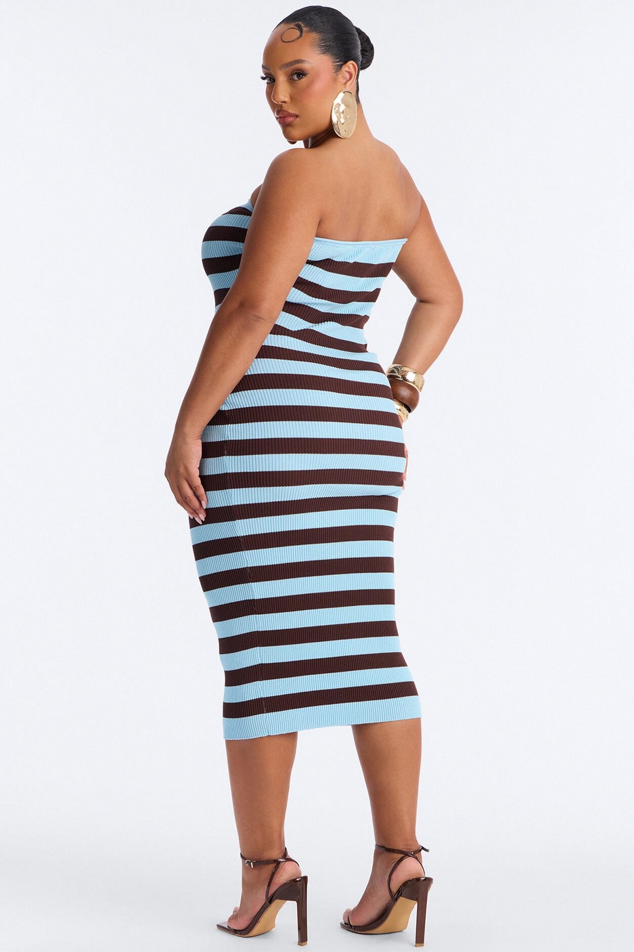 Alessi Striped Sweater Midi Dress - Blue/combo