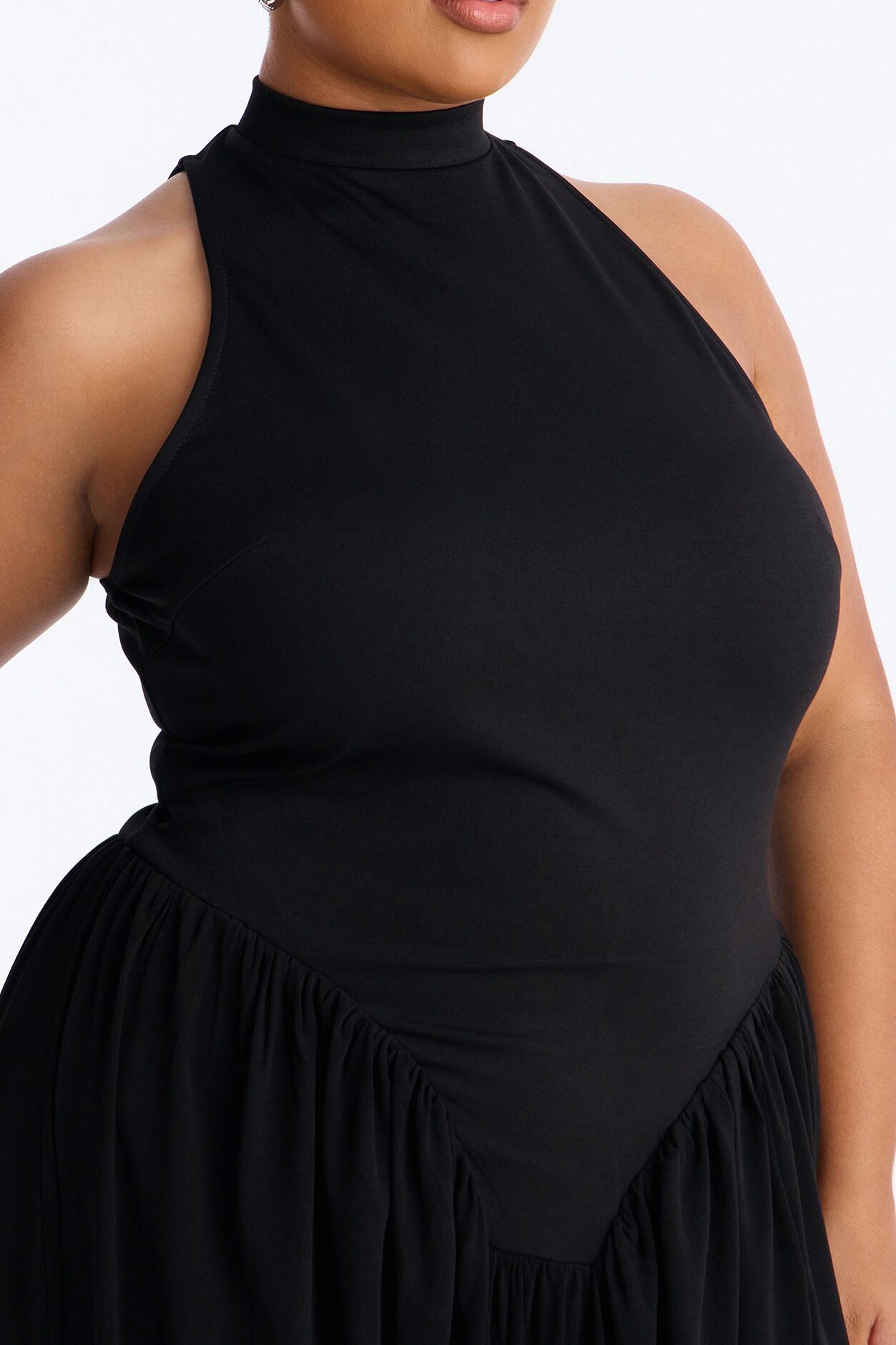 Classic Charm Drop Waist Maxi Dress - Black