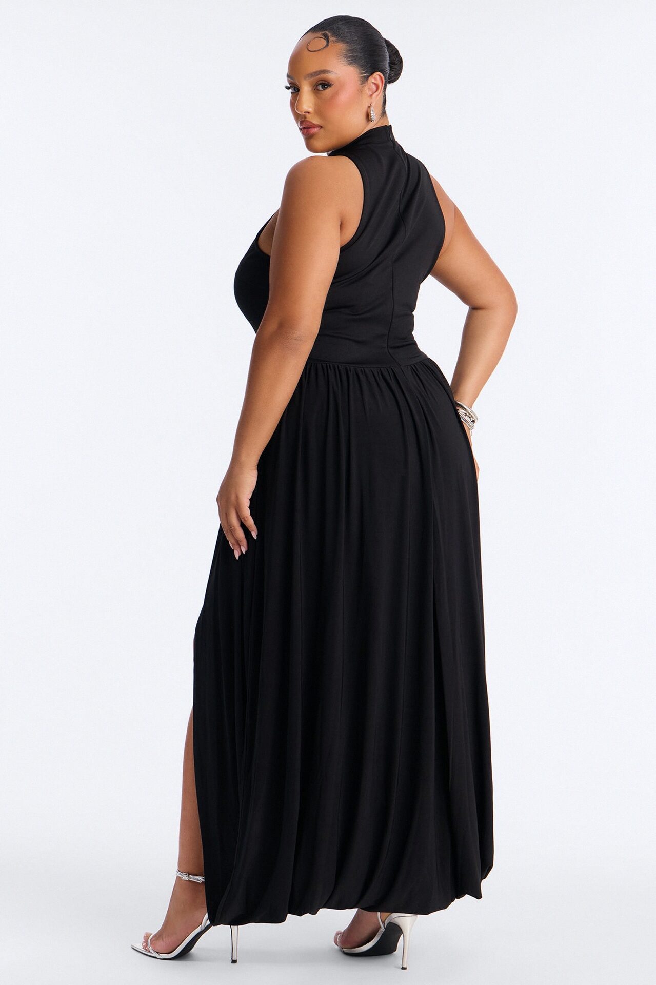 Classic Charm Drop Waist Maxi Dress - Black