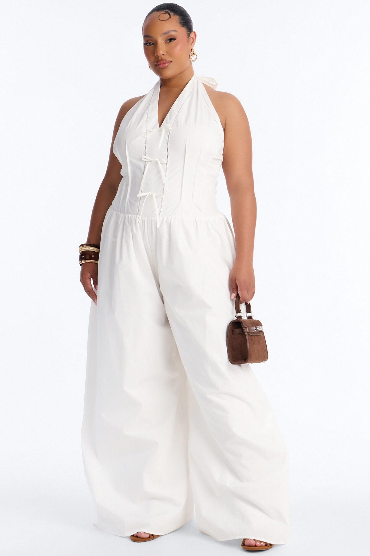 Countryside Cutie Poplin Jumpsuit - White
