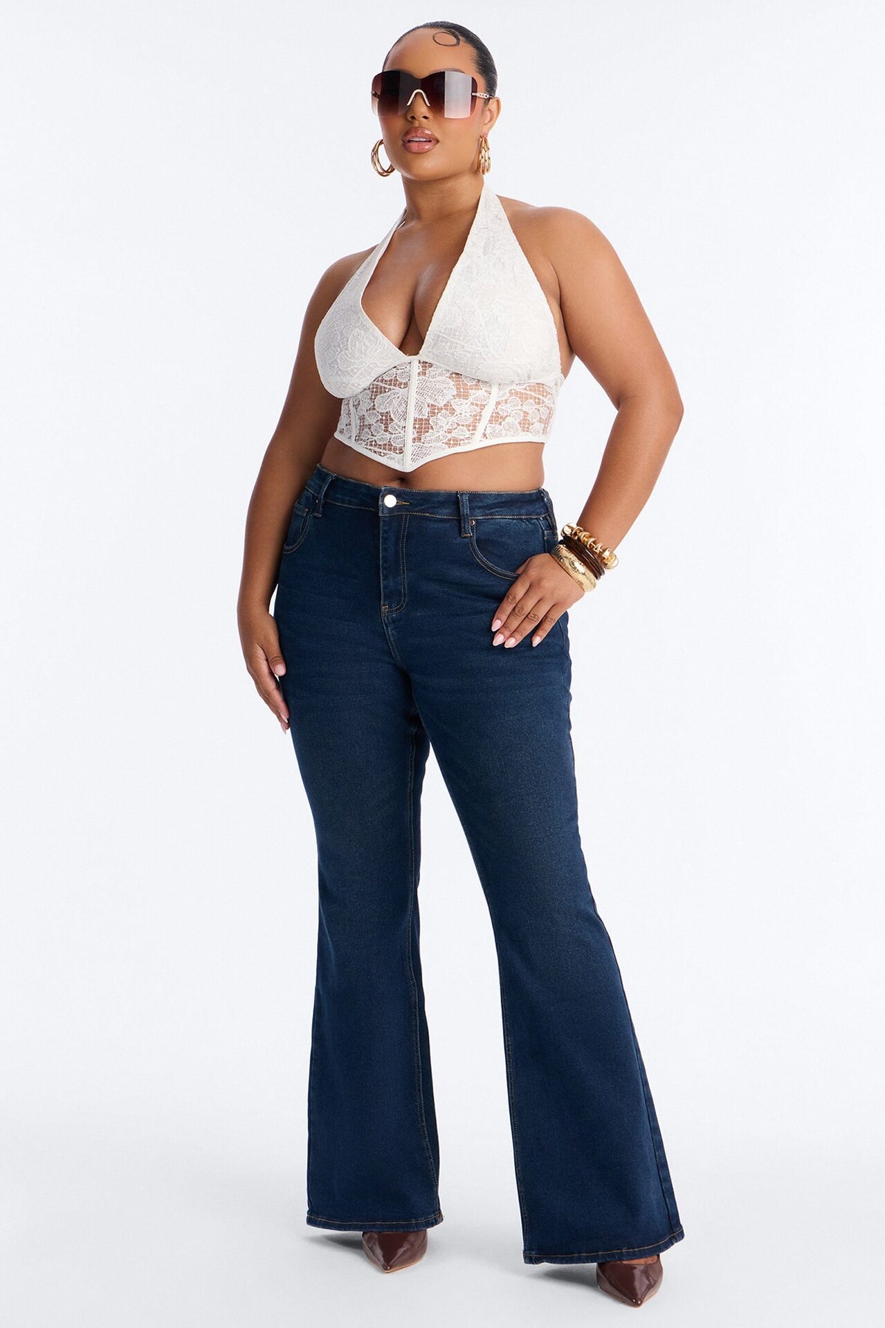 Lost In The City Lace Corset - White