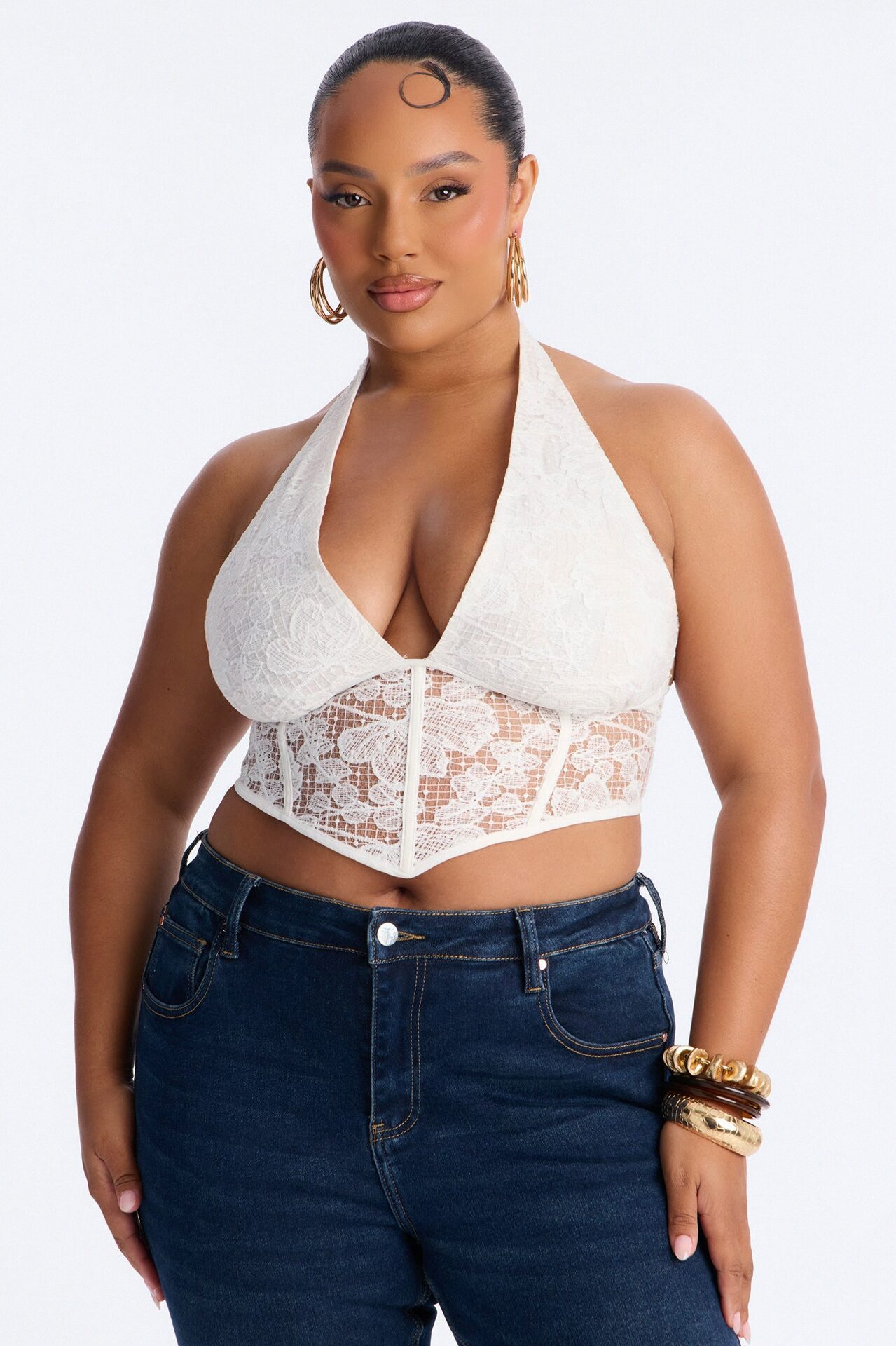 Lost In The City Lace Corset - White