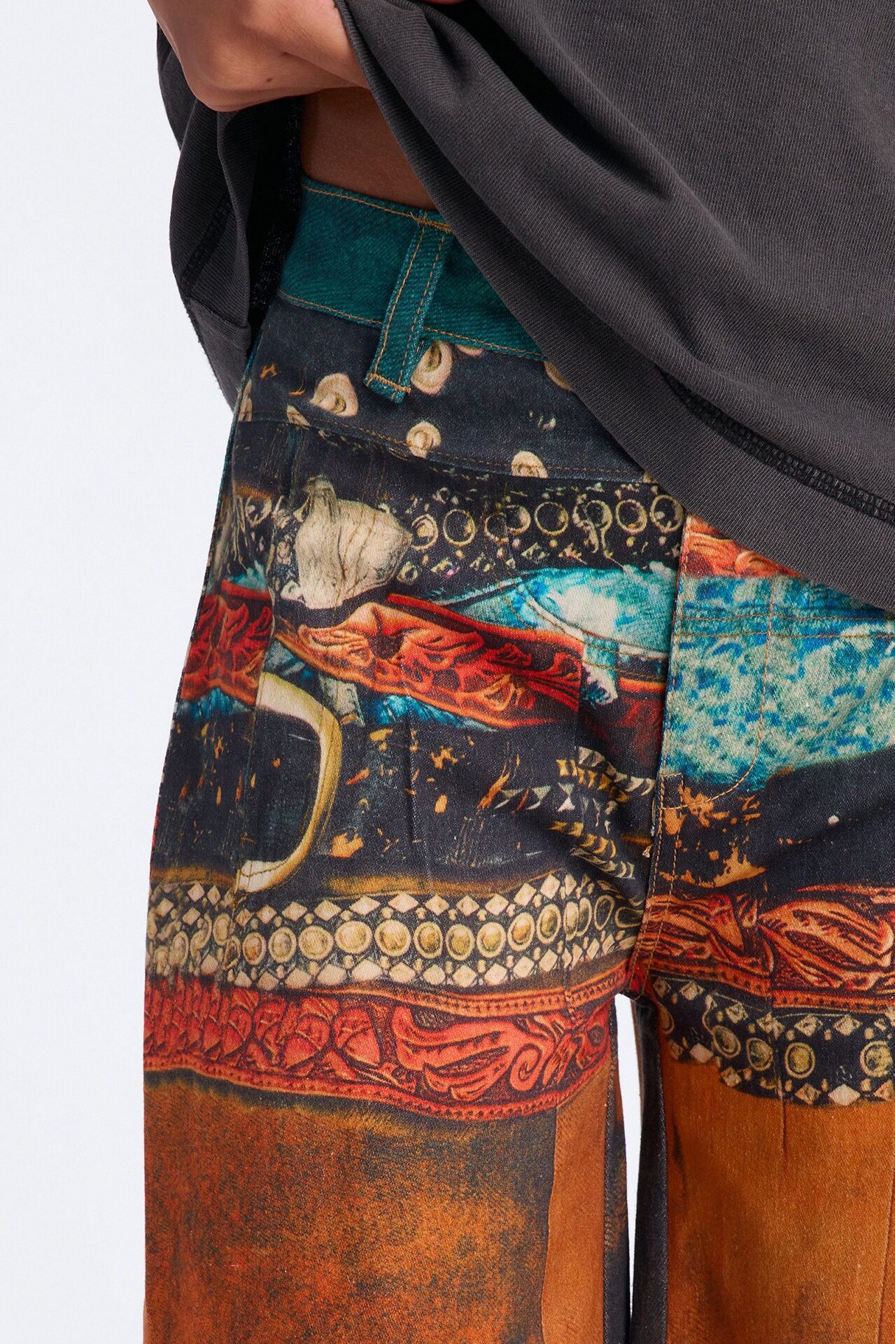 Mini Just Kidding Graphic Jeans - Orange/combo