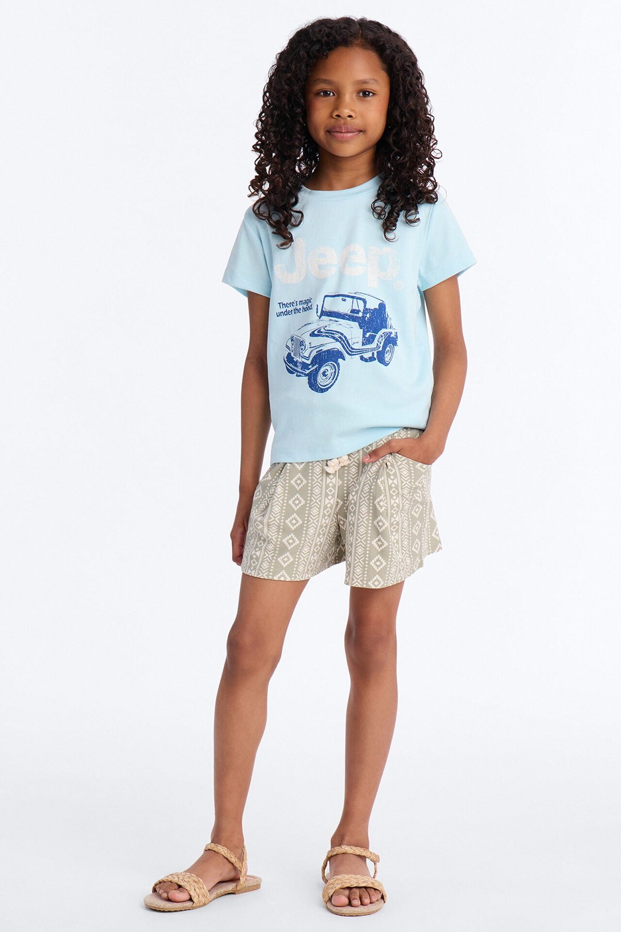 Mini Jeep Wrangler Baby Tee - Light Blue