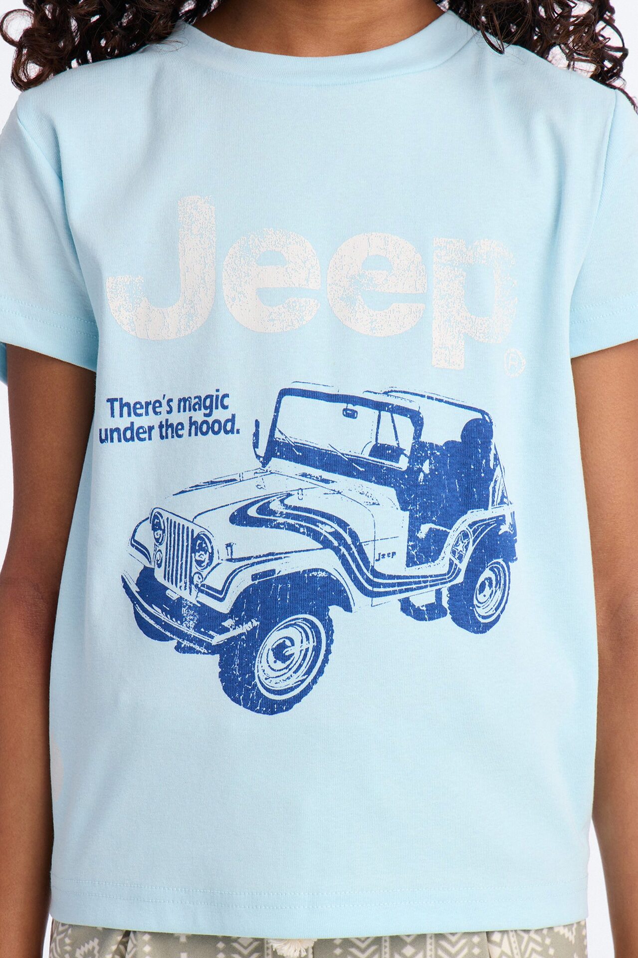 Mini Jeep Wrangler Baby Tee - Light Blue