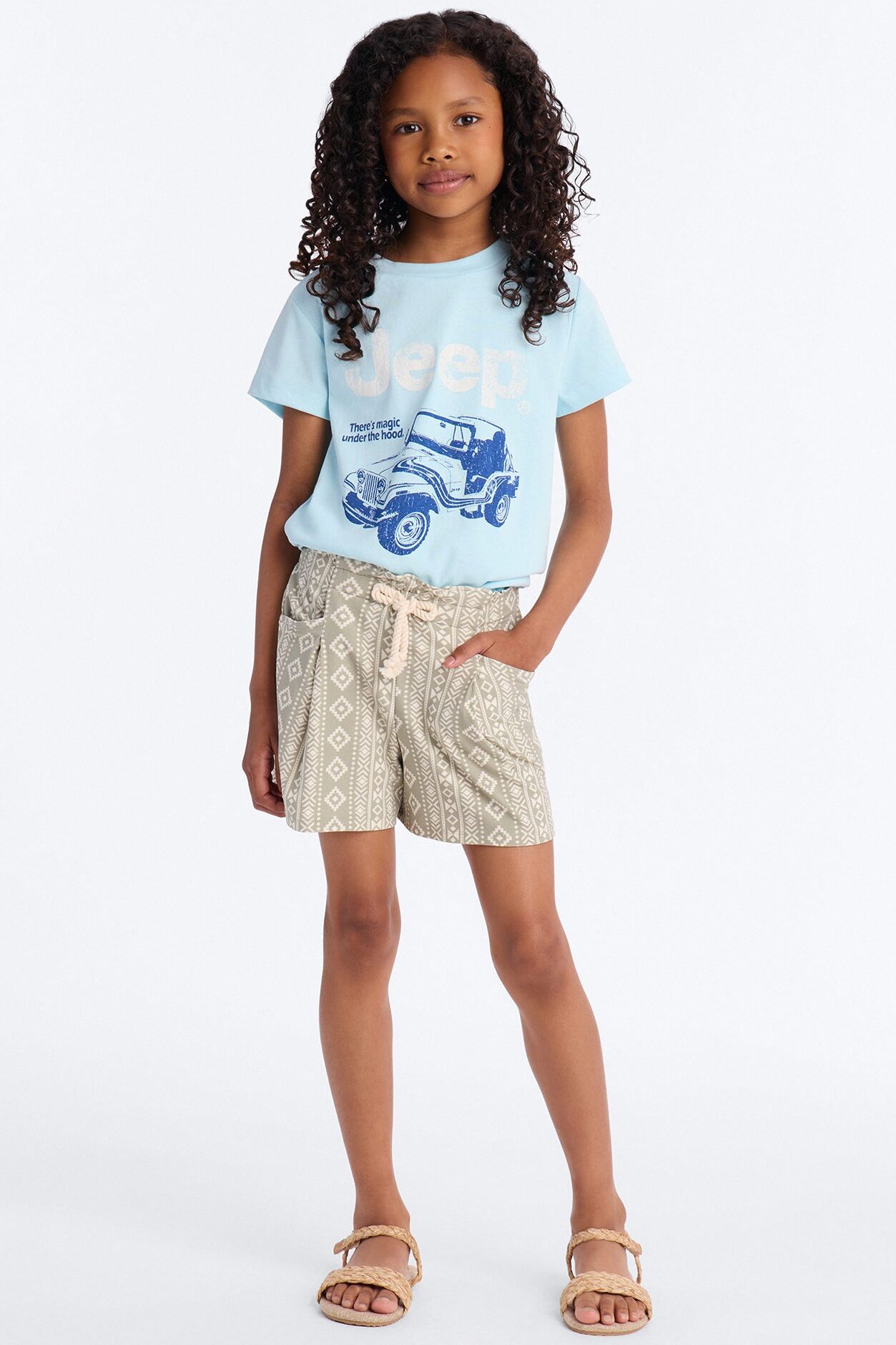 Mini My Way Printed Shorts - Green/combo