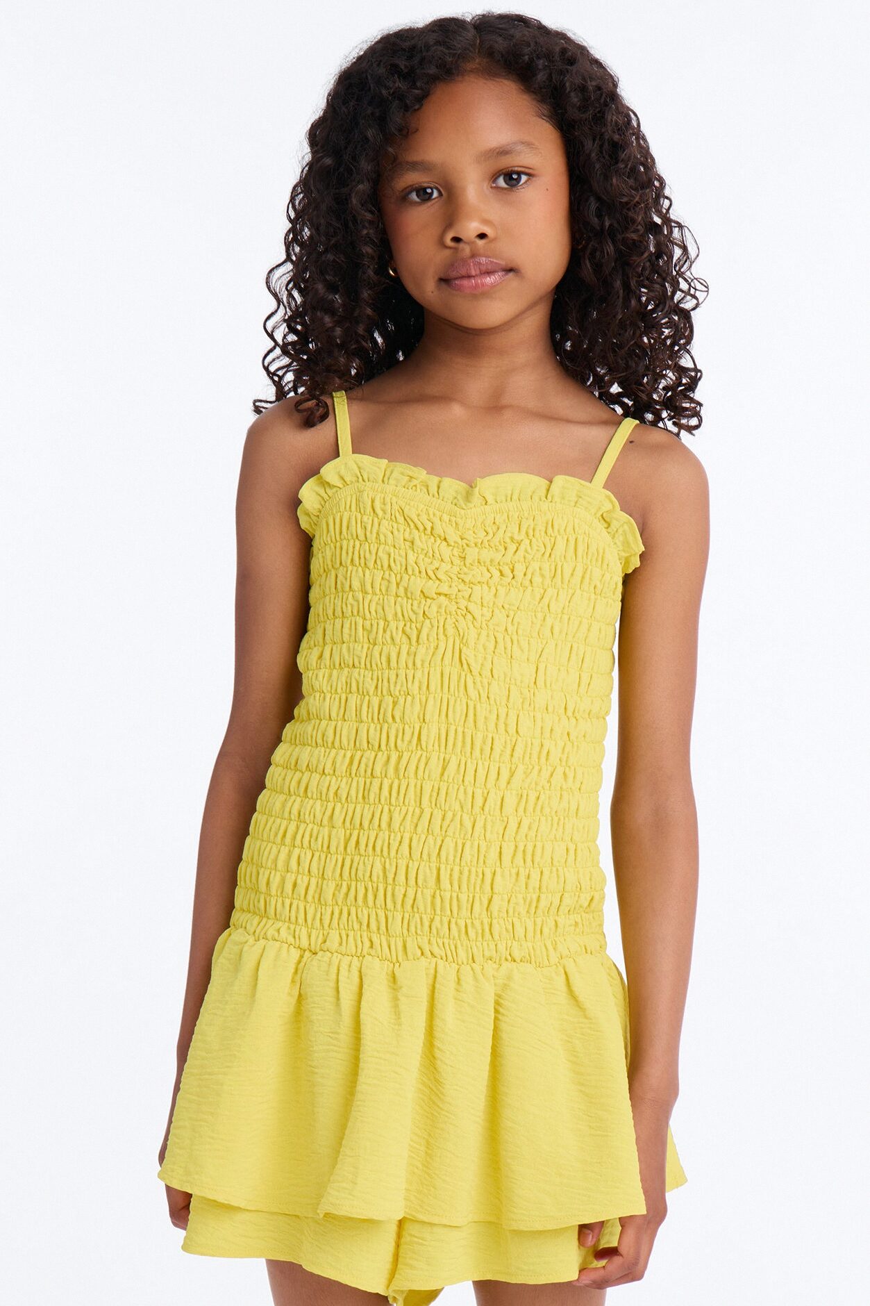 Mini Sarabeth Smocked Romper - Yellow