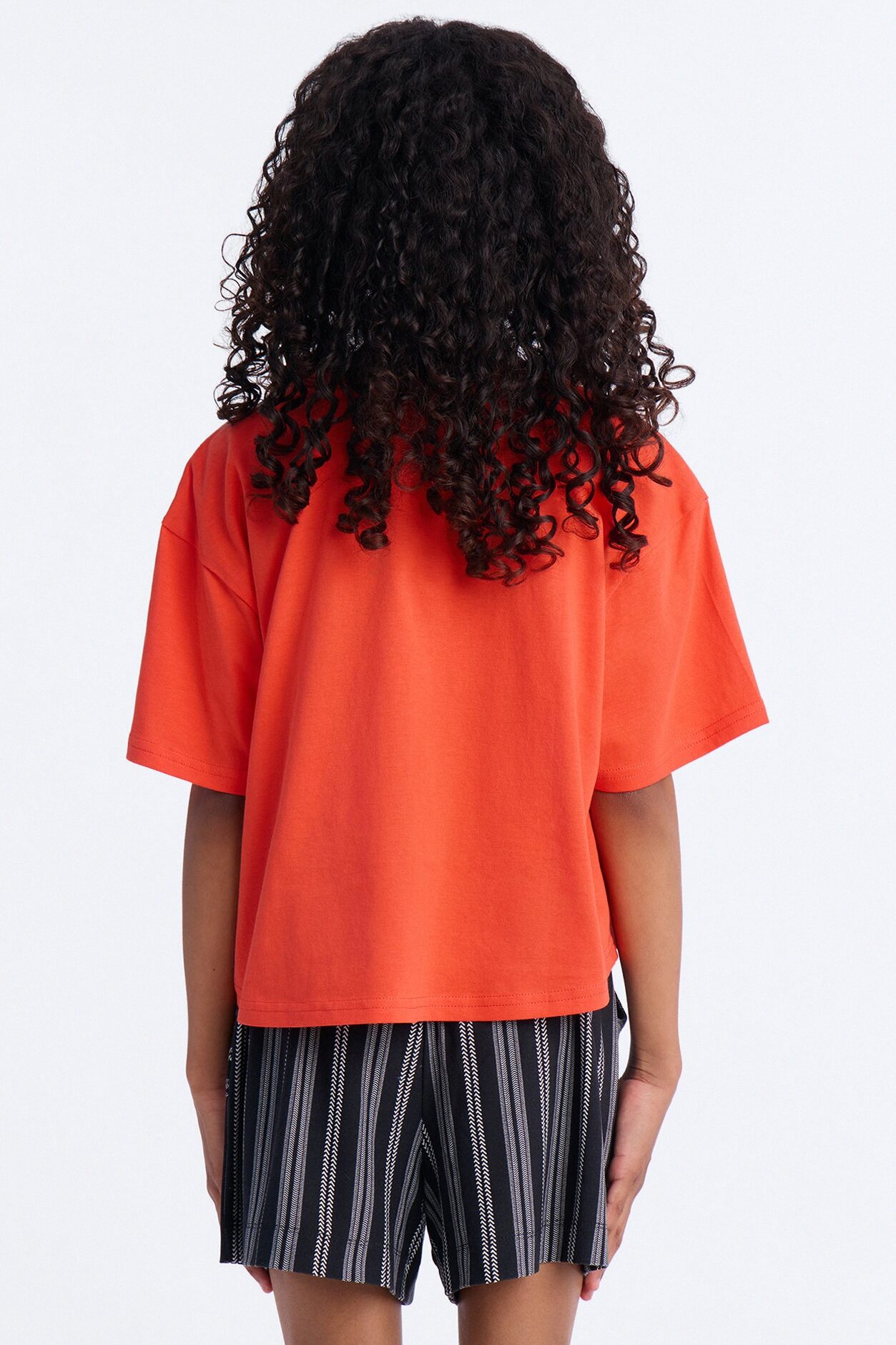 Mini Elisa Relaxed Crop Tee II - Orange
