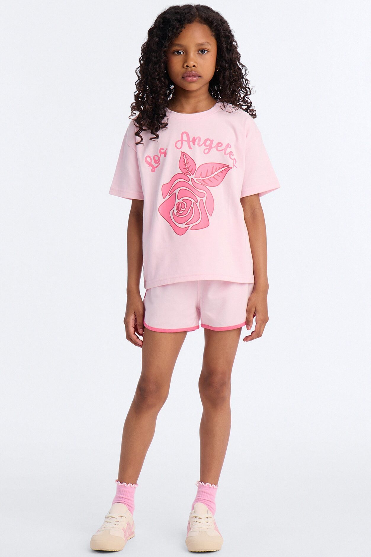 Mini Los Angeles Rose Short Set - Pink