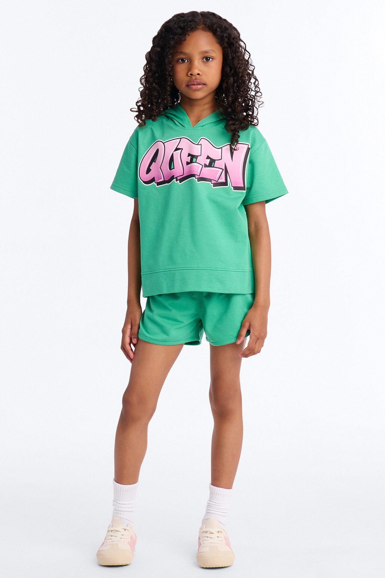 Mini Still The Queen Short Set - Kelly Green