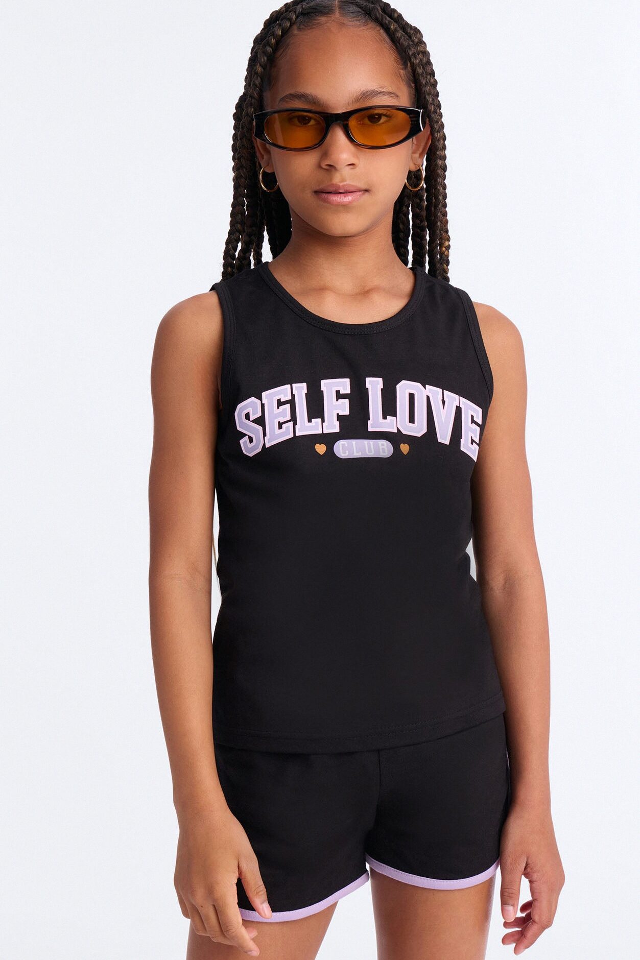 Mini Self Love Club Short Set - Black