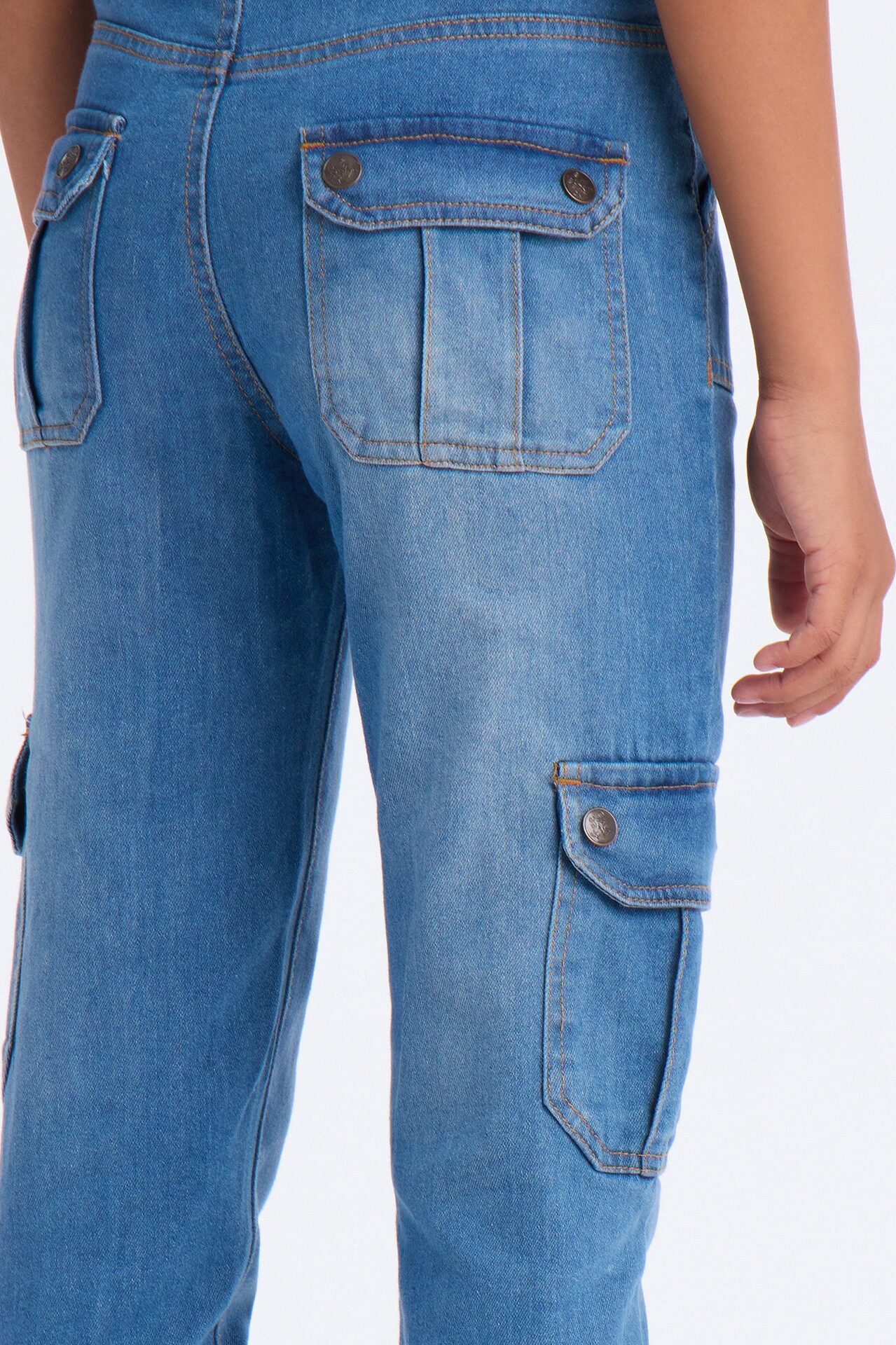 Mini Cargo Cutie Jeans - Medium Wash