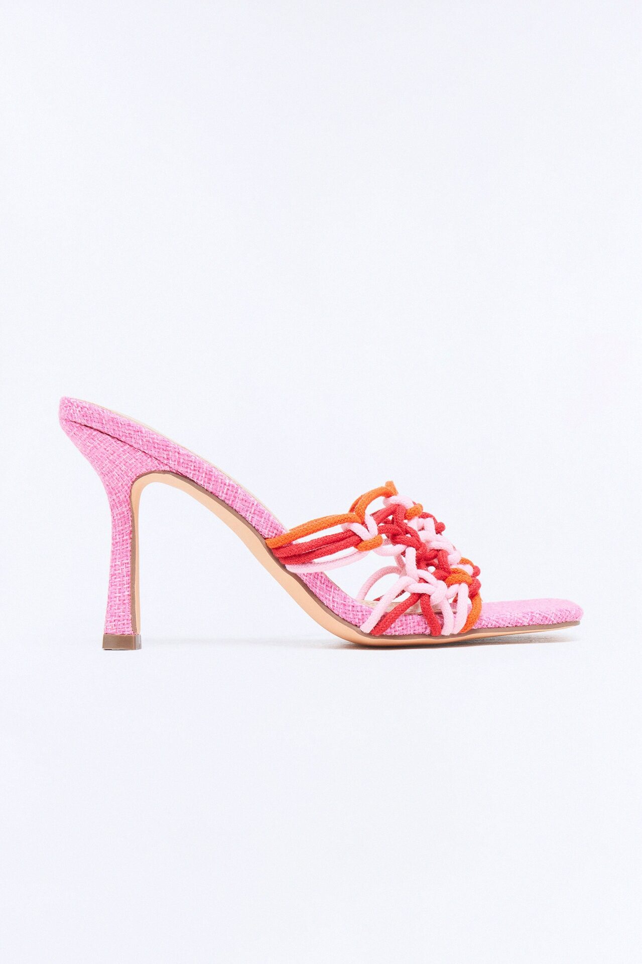 Rosetta Braided Strap Heels - Red
