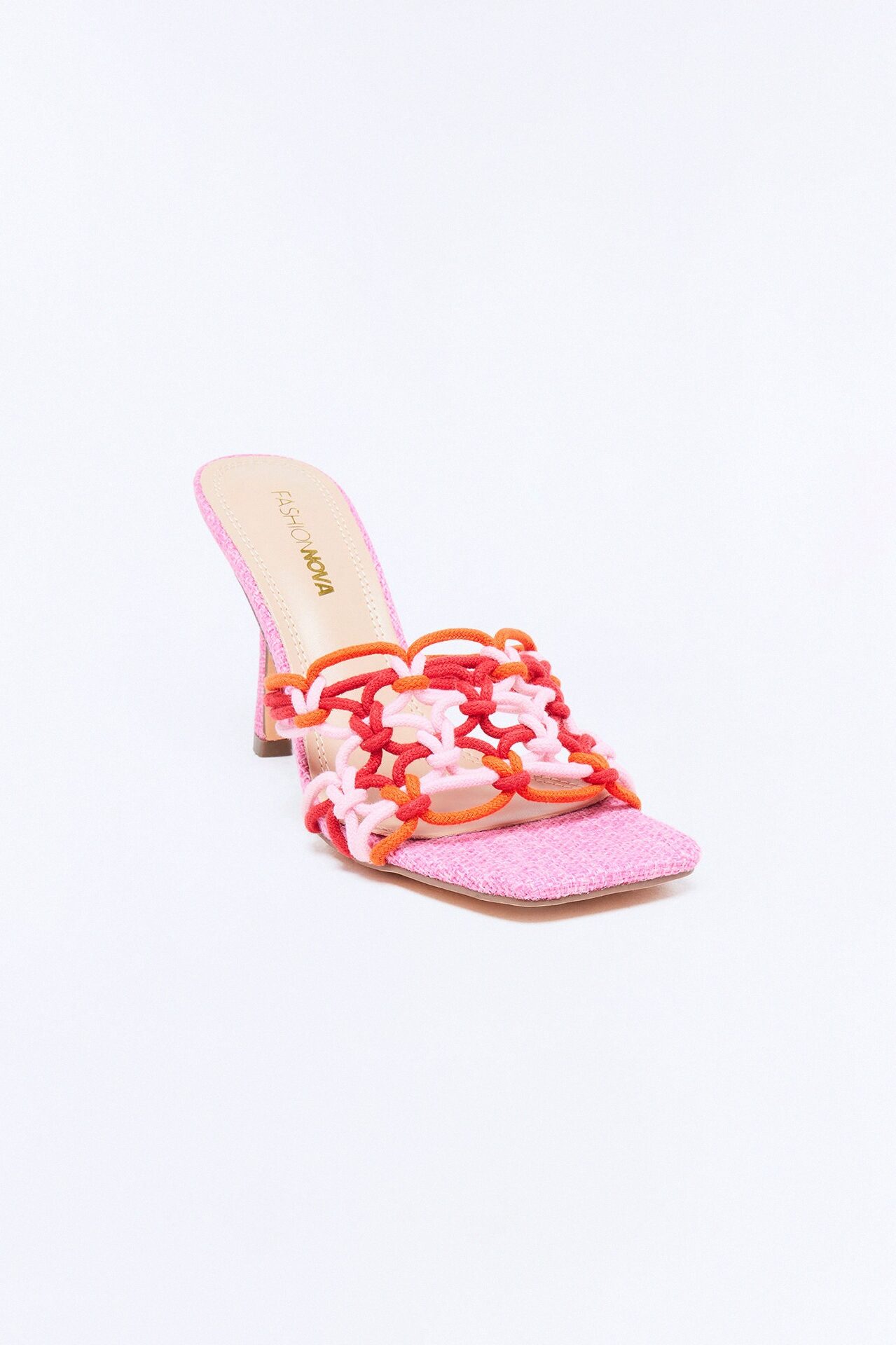 Rosetta Braided Strap Heels - Red