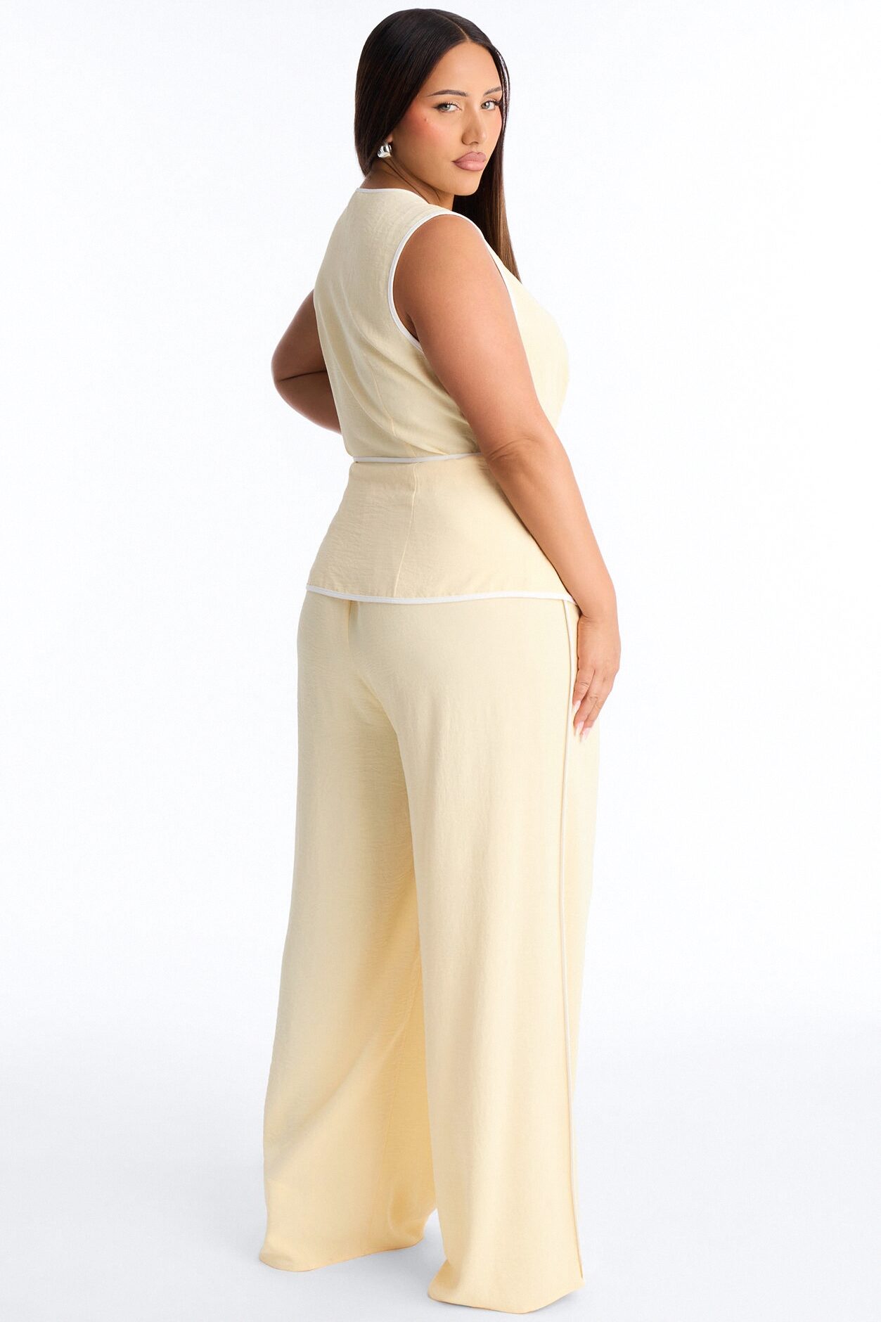Natalia Sleeveless Pant Set - Yellow