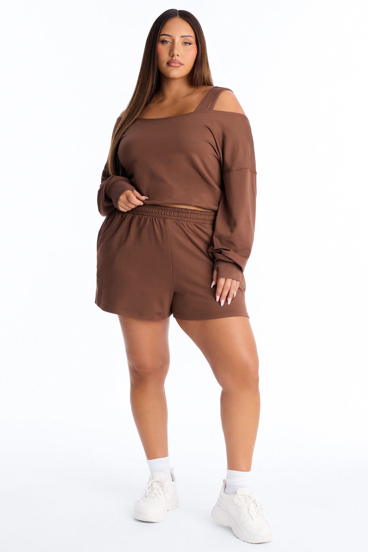 Finley Fleece Short Set - Chocolate