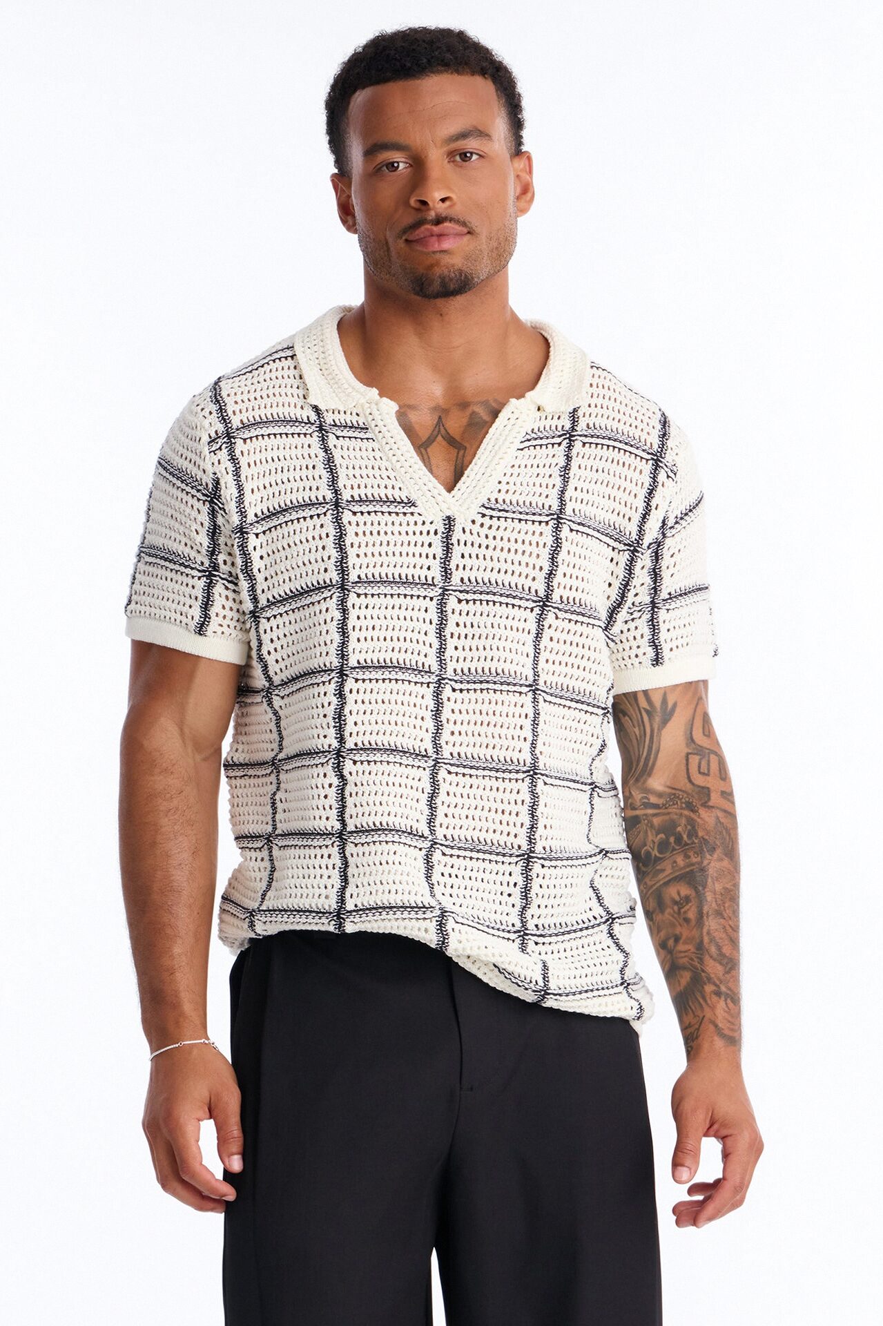 Cropped Crochet Carlton Johnny Polo - Cream