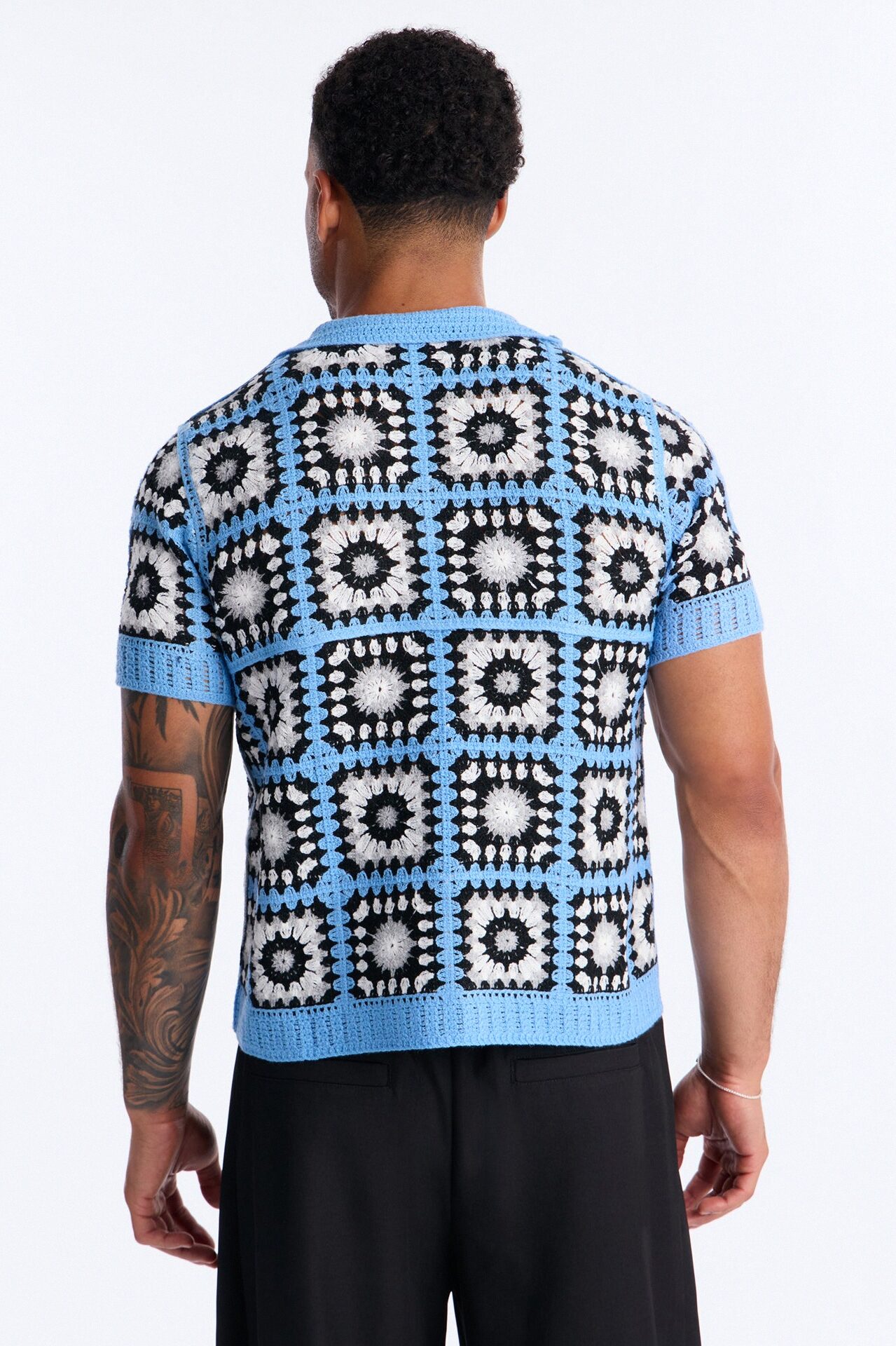 Matrix Power Crochet Johnny Collar Polo - Blue