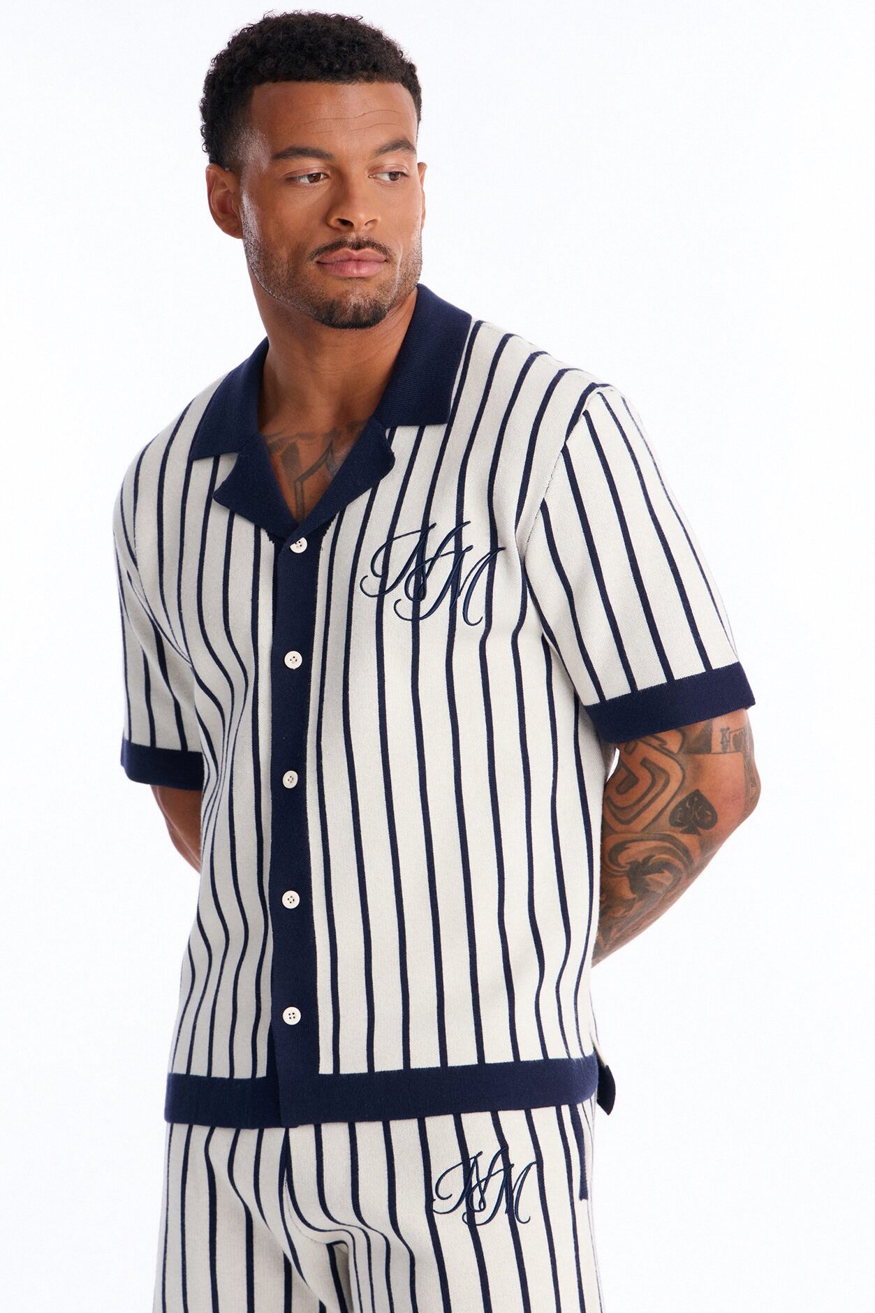 Relaxed Estate Stripe Button Up Shirt - Navy