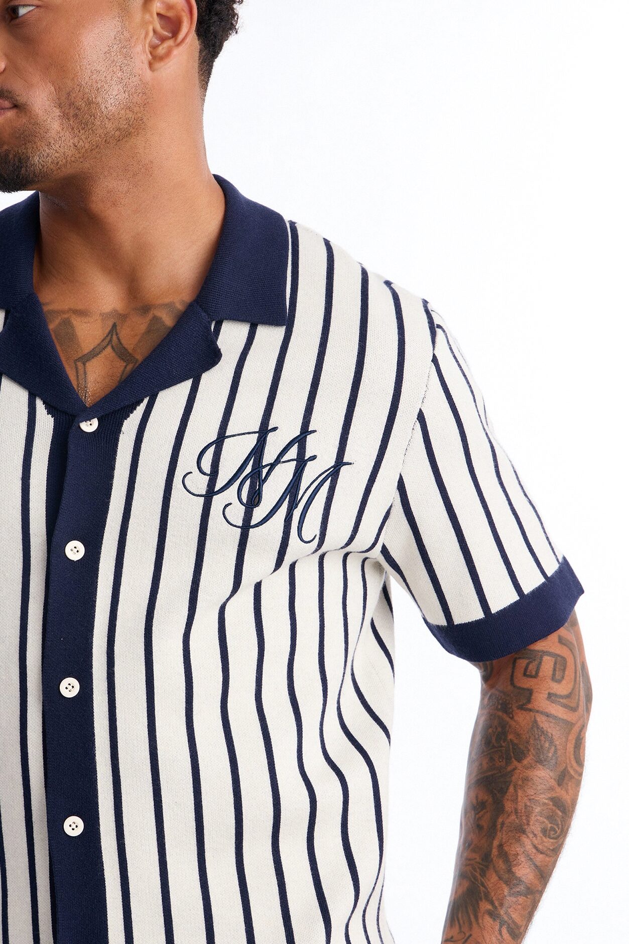 Relaxed Estate Stripe Button Up Shirt - Navy