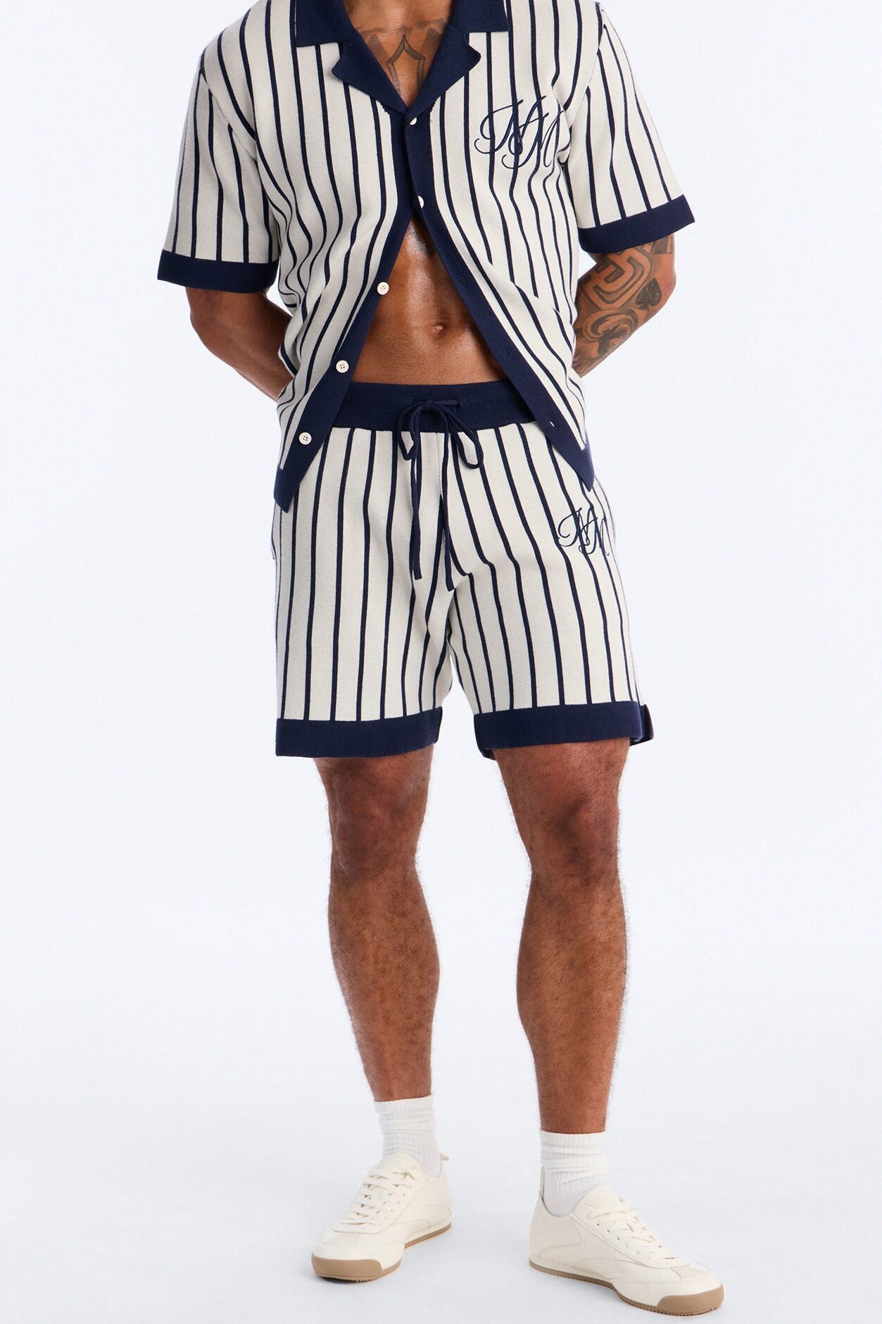 Relaxed Estate Stripe Short - Navy