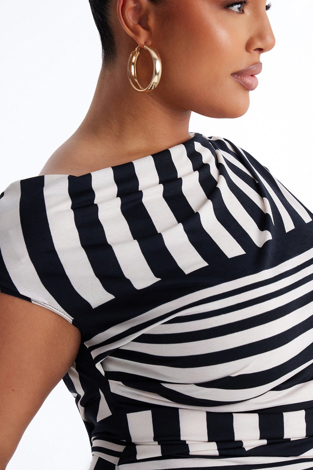 Checked In Maxi Dress - Black/White