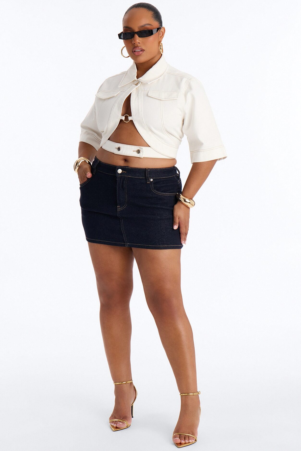 Ridin' Around Denim Top - White