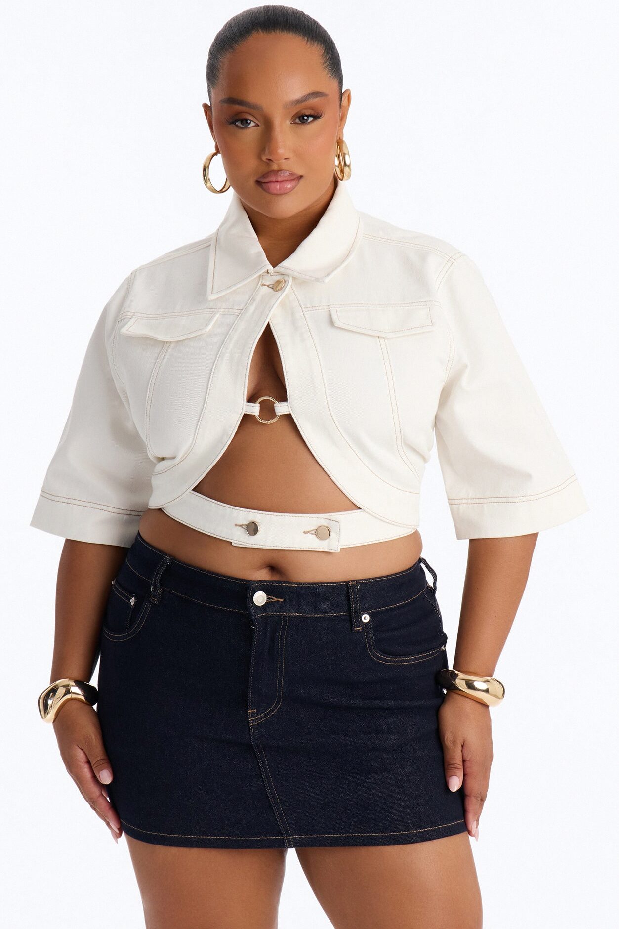 Ridin' Around Denim Top - White