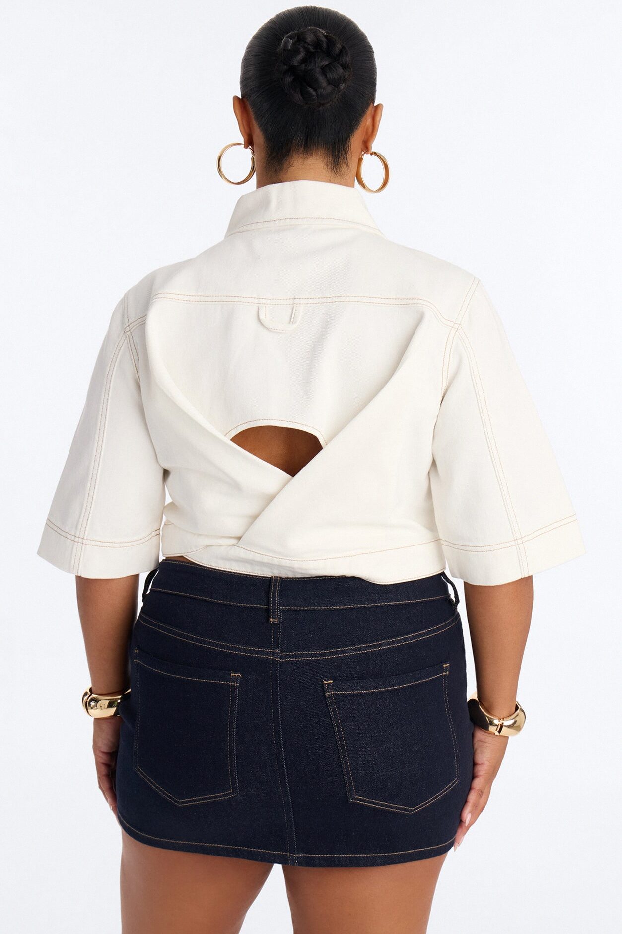 Ridin' Around Denim Top - White
