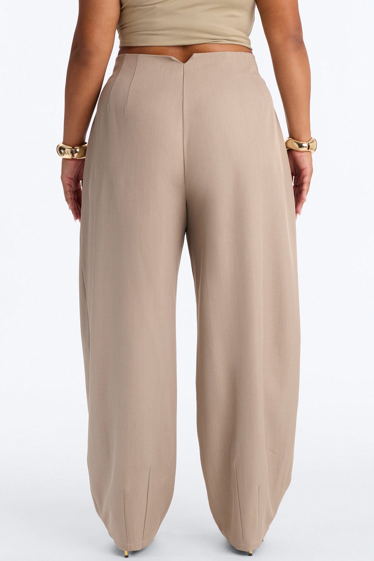 Margaret Barrel Trouser Pants 32″ - Stone