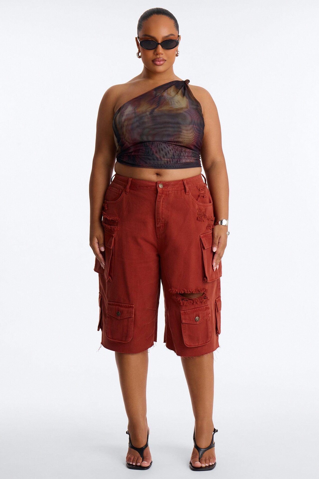 Don't Make Me Wait Cargo Bermuda Short - Rust