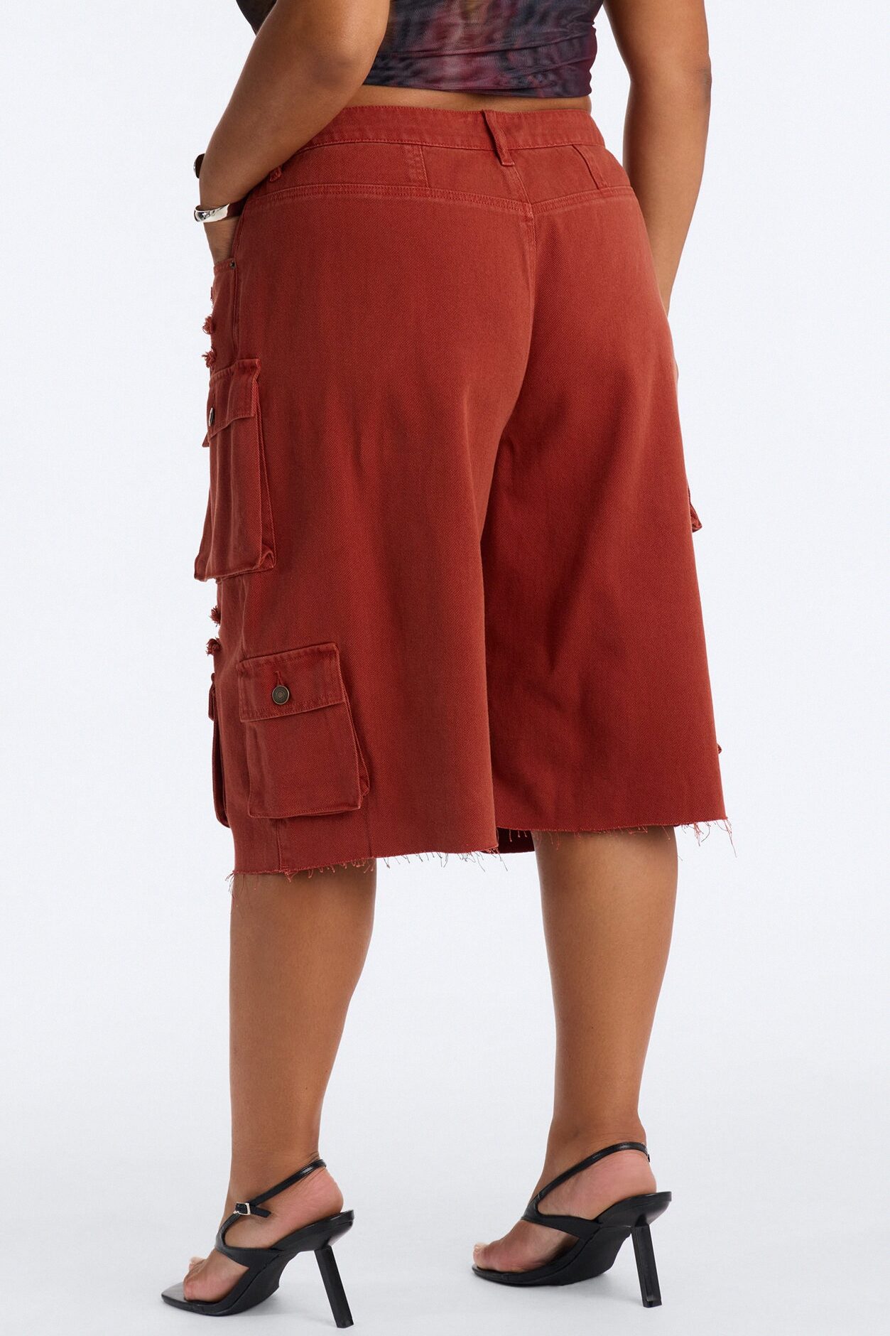 Don't Make Me Wait Cargo Bermuda Short - Rust