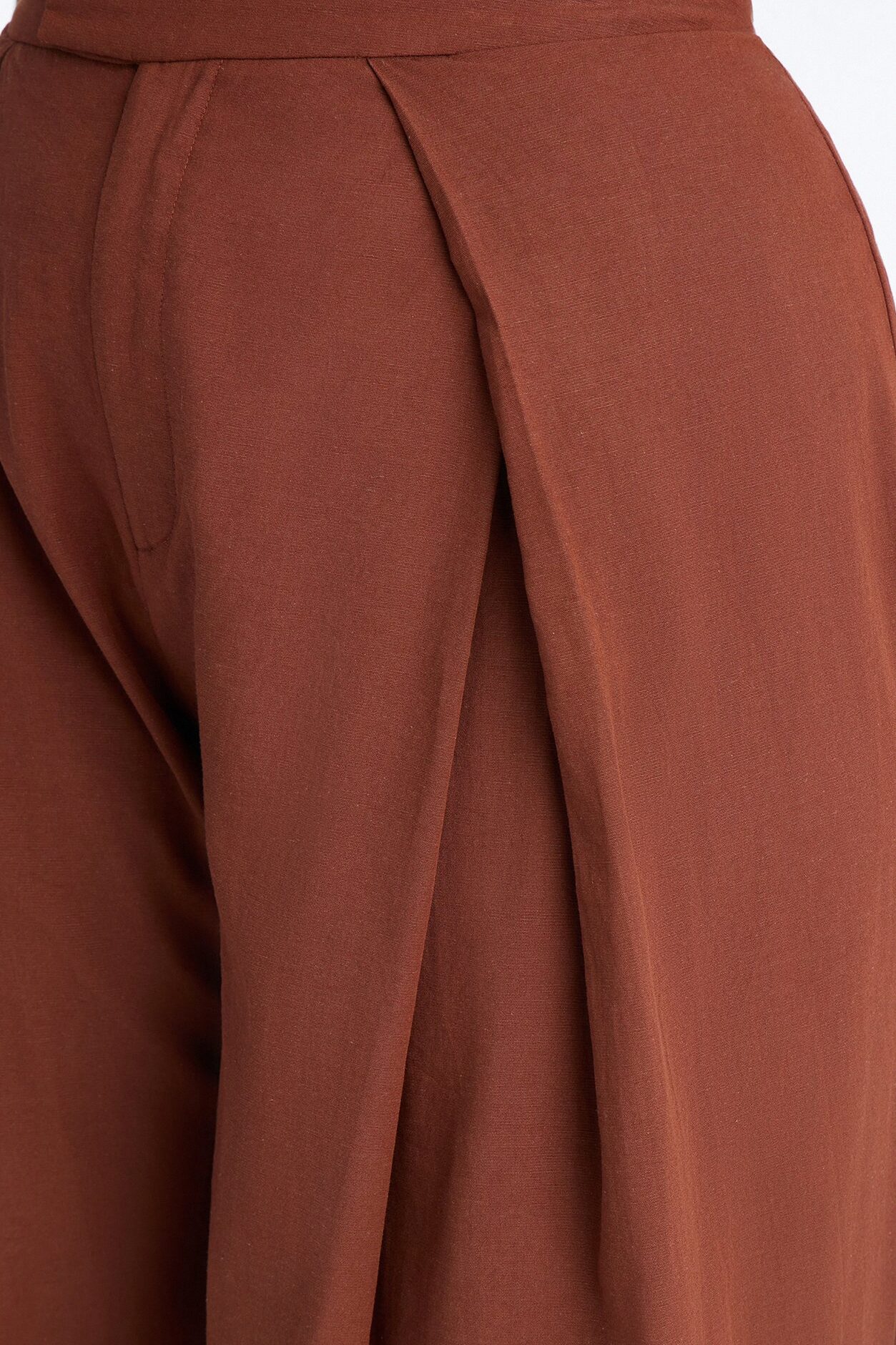 Tyra High Rise Pleated Wide Leg Pant - Spice