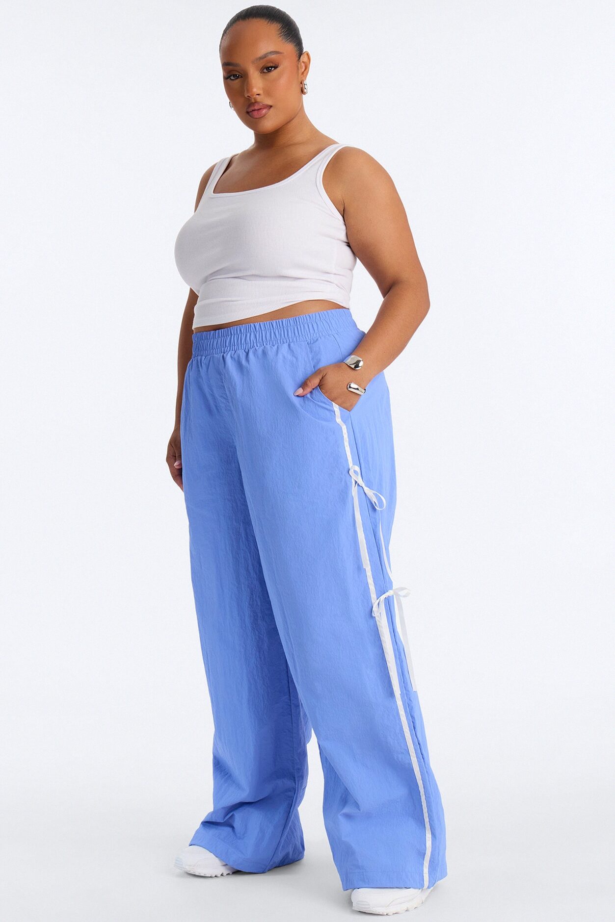 Cindy Windbreaker Track Pant - Periwinkle