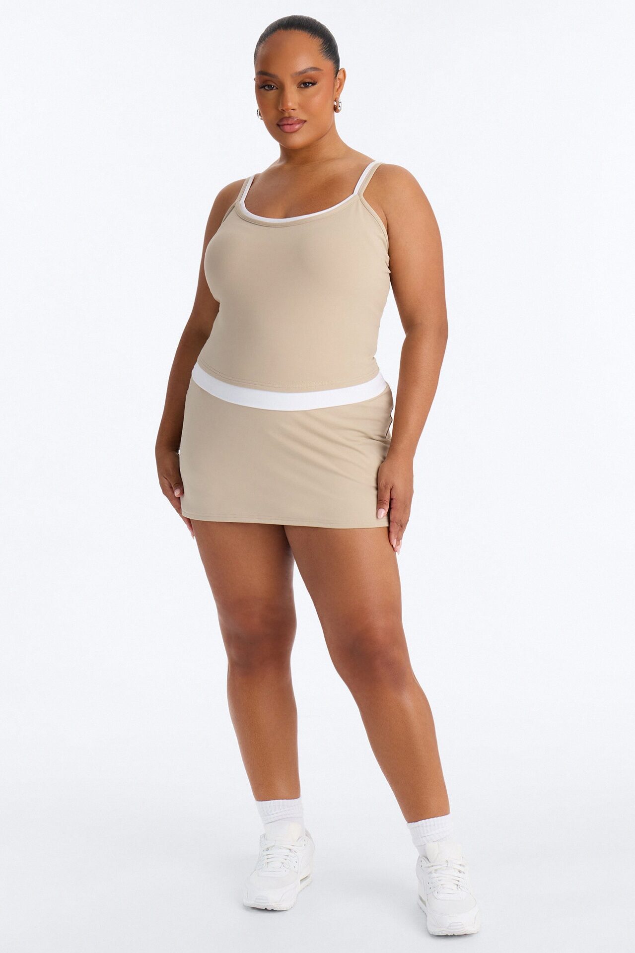 Claudia Mini Skirt Set - Taupe