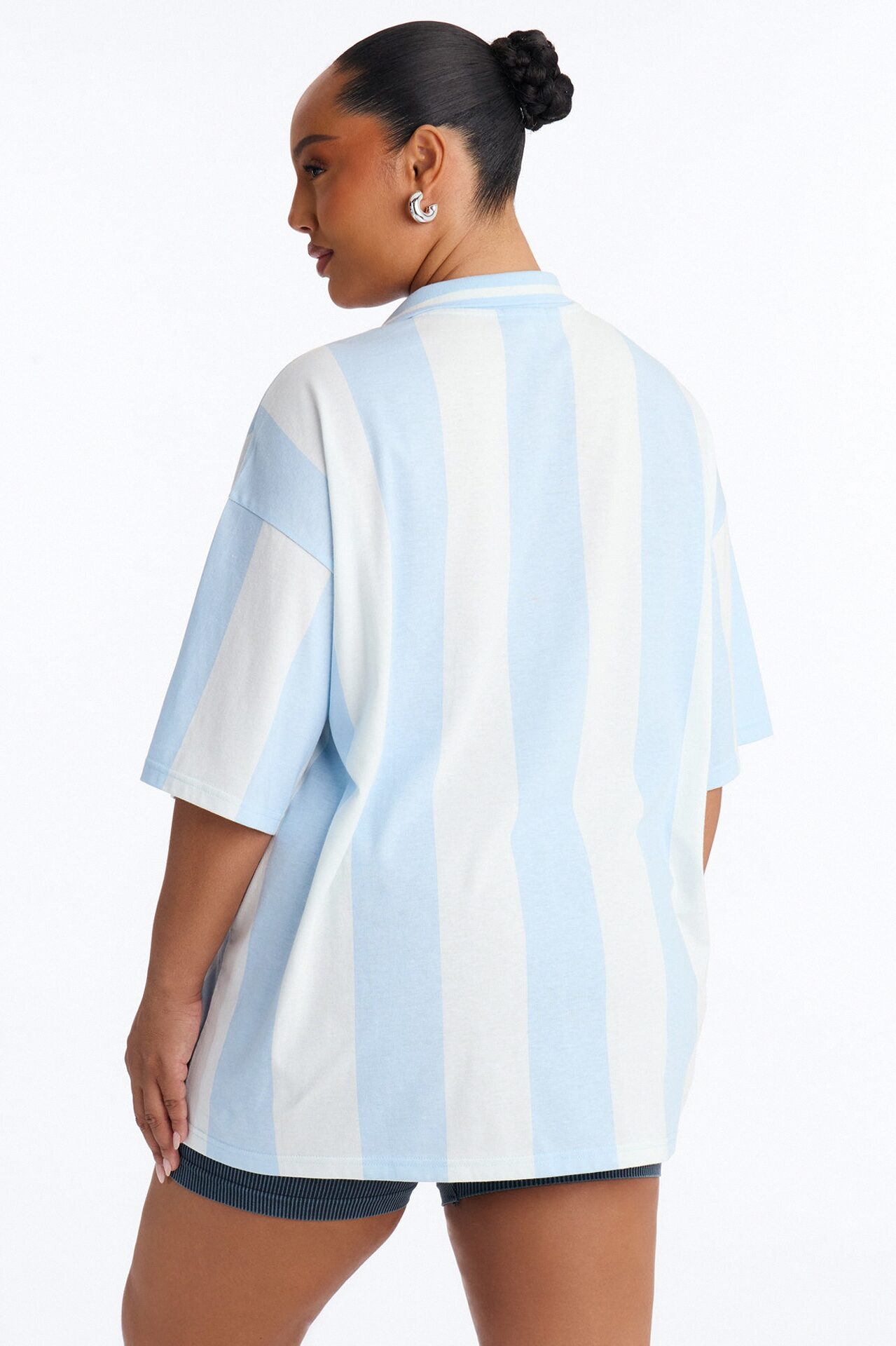 Varsity Crush Striped Short Sleeve Top - Blue/combo