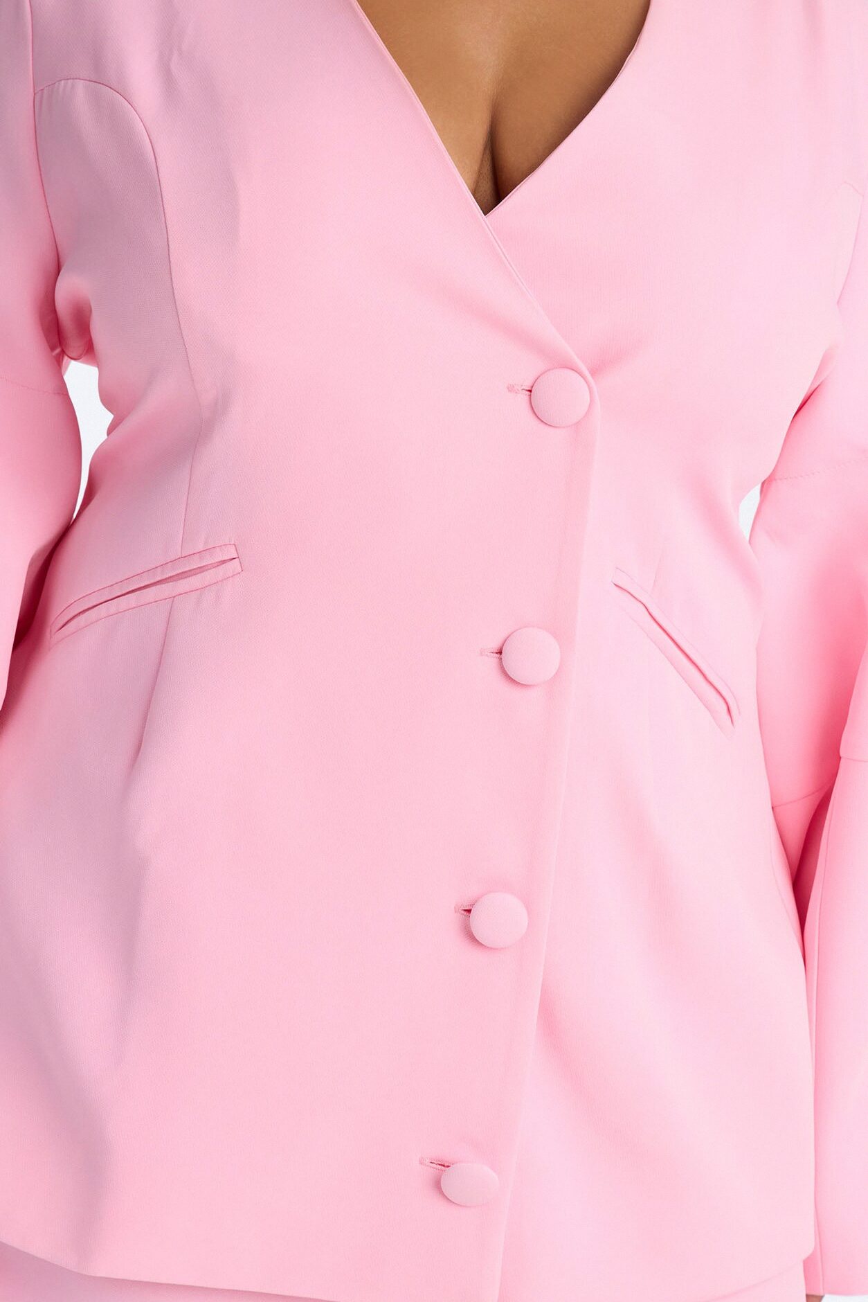 Sweet & Smart Barrel Sleeve Blazer - Pink