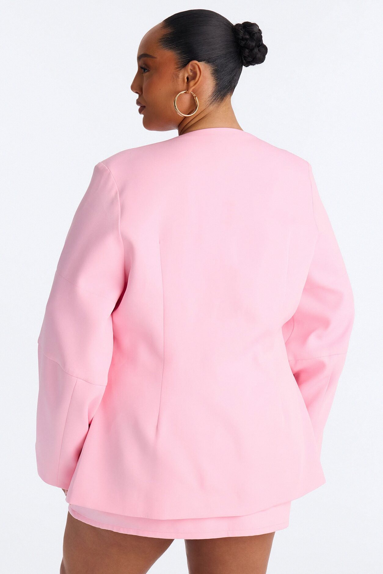 Sweet & Smart Barrel Sleeve Blazer - Pink