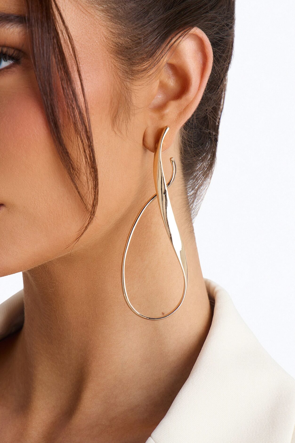 Twirl Abstract Earrings - Gold