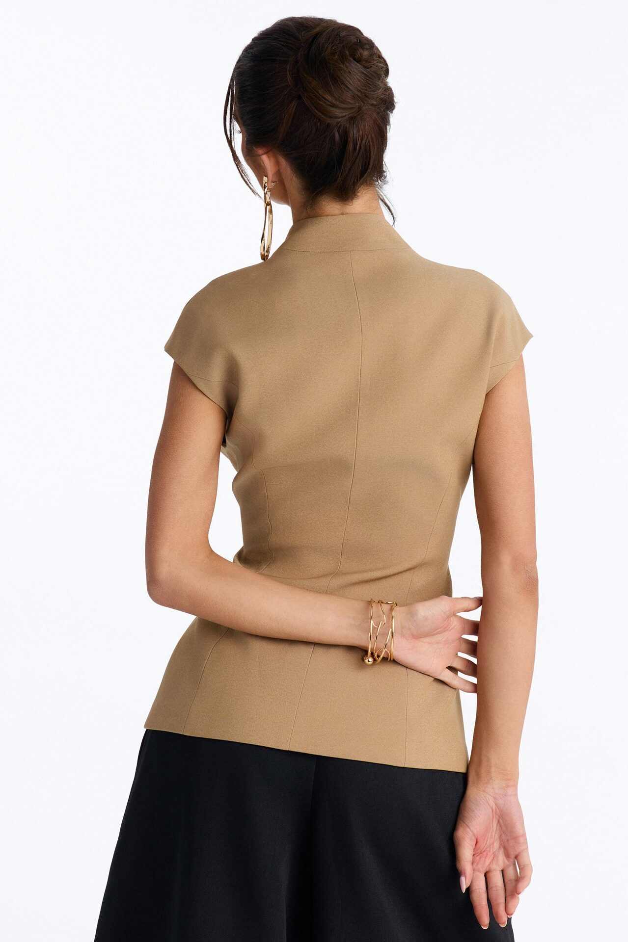 Diana Cap Sleeve Double Breasted Blazer - Caffe