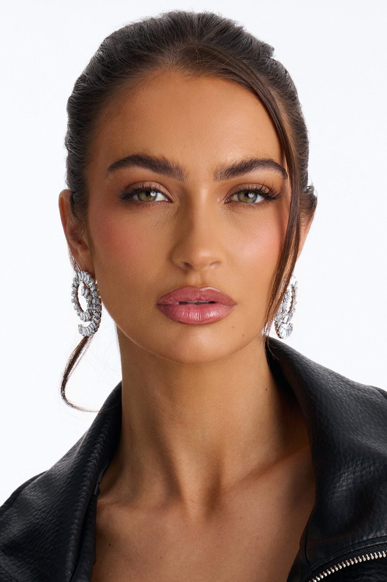Wrapped In Rhinestones Earrings - Silver