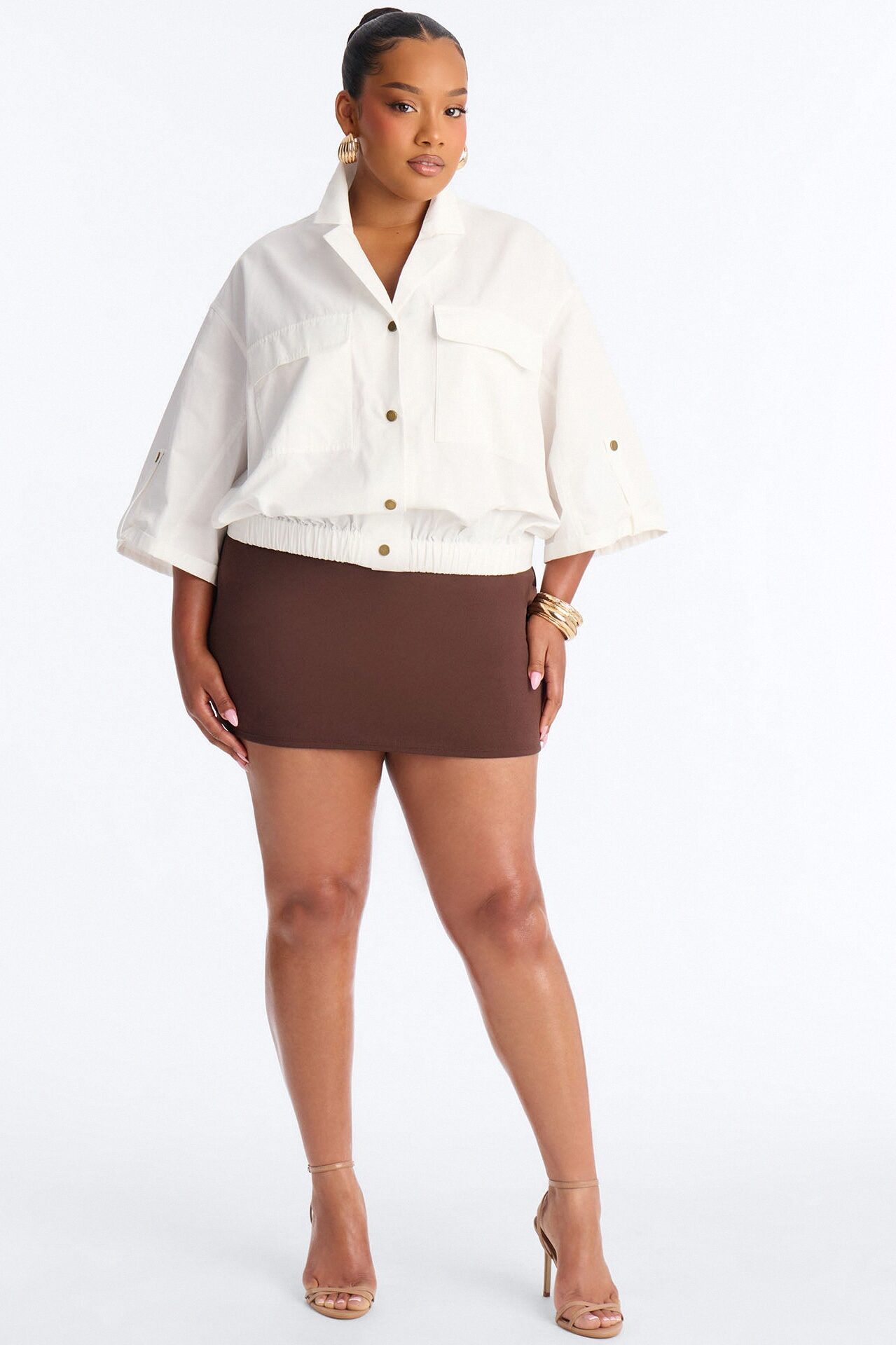 Plans Made Oversized Airflow Shirt - White