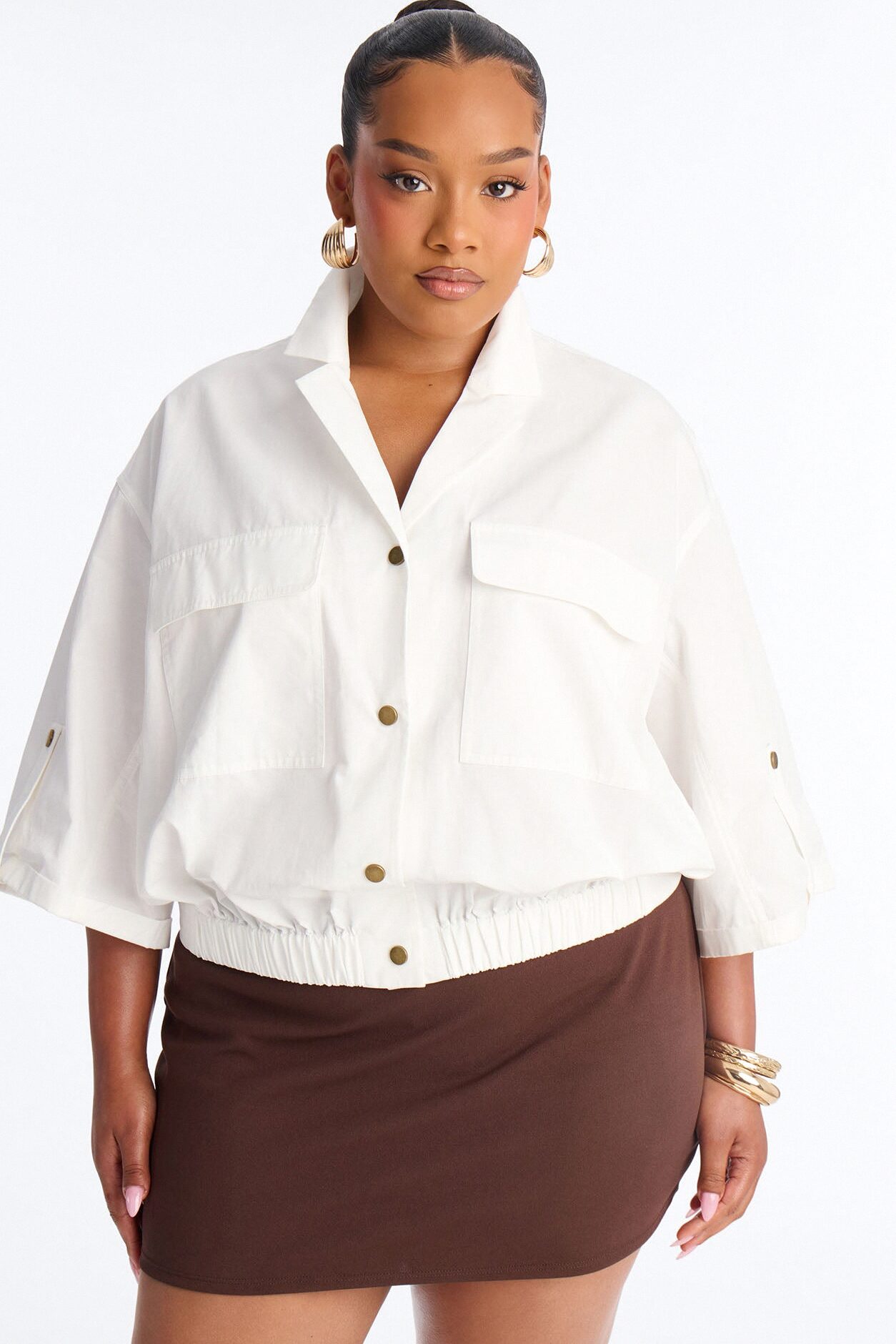 Plans Made Oversized Airflow Shirt - White