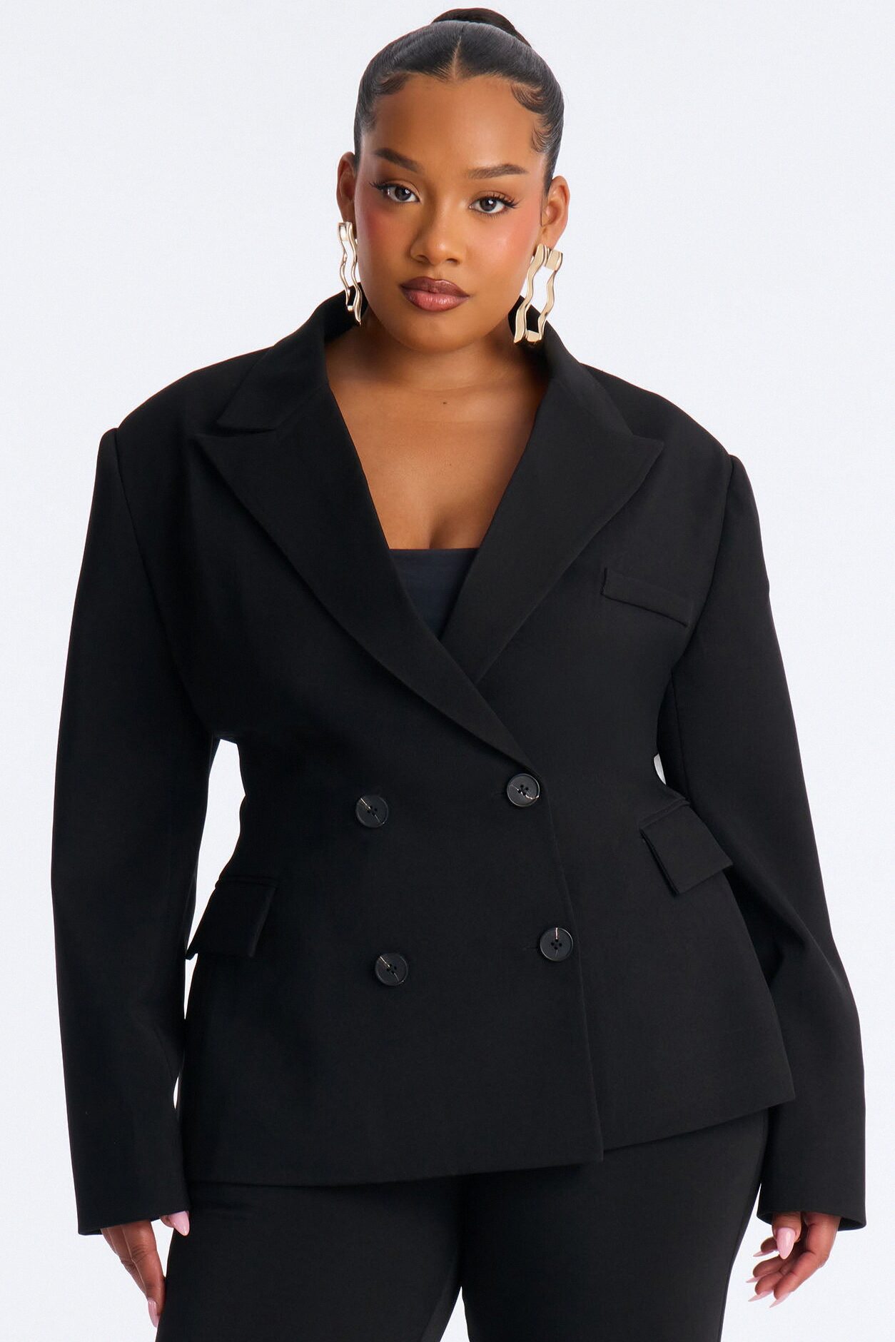 Empire Essentials Double Breasted Blazer - Black