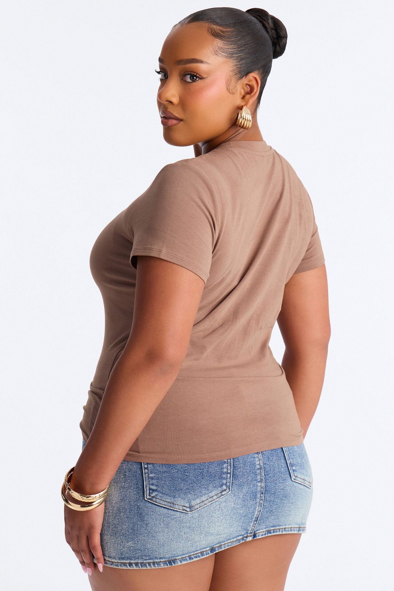 Camilla Classic Fit Crew Neck Tee - Taupe