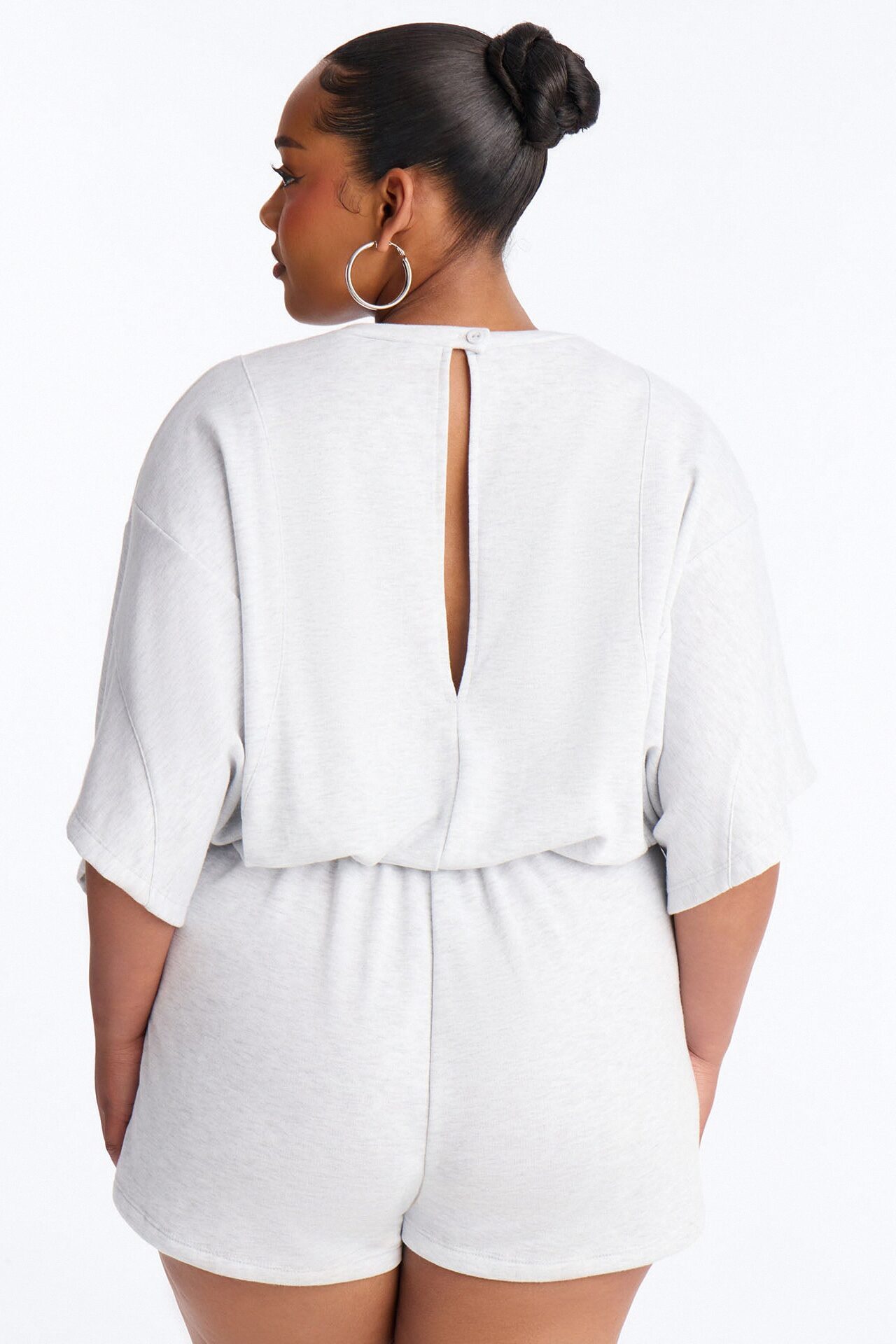 Charlize French Terry Romper - Heather Grey