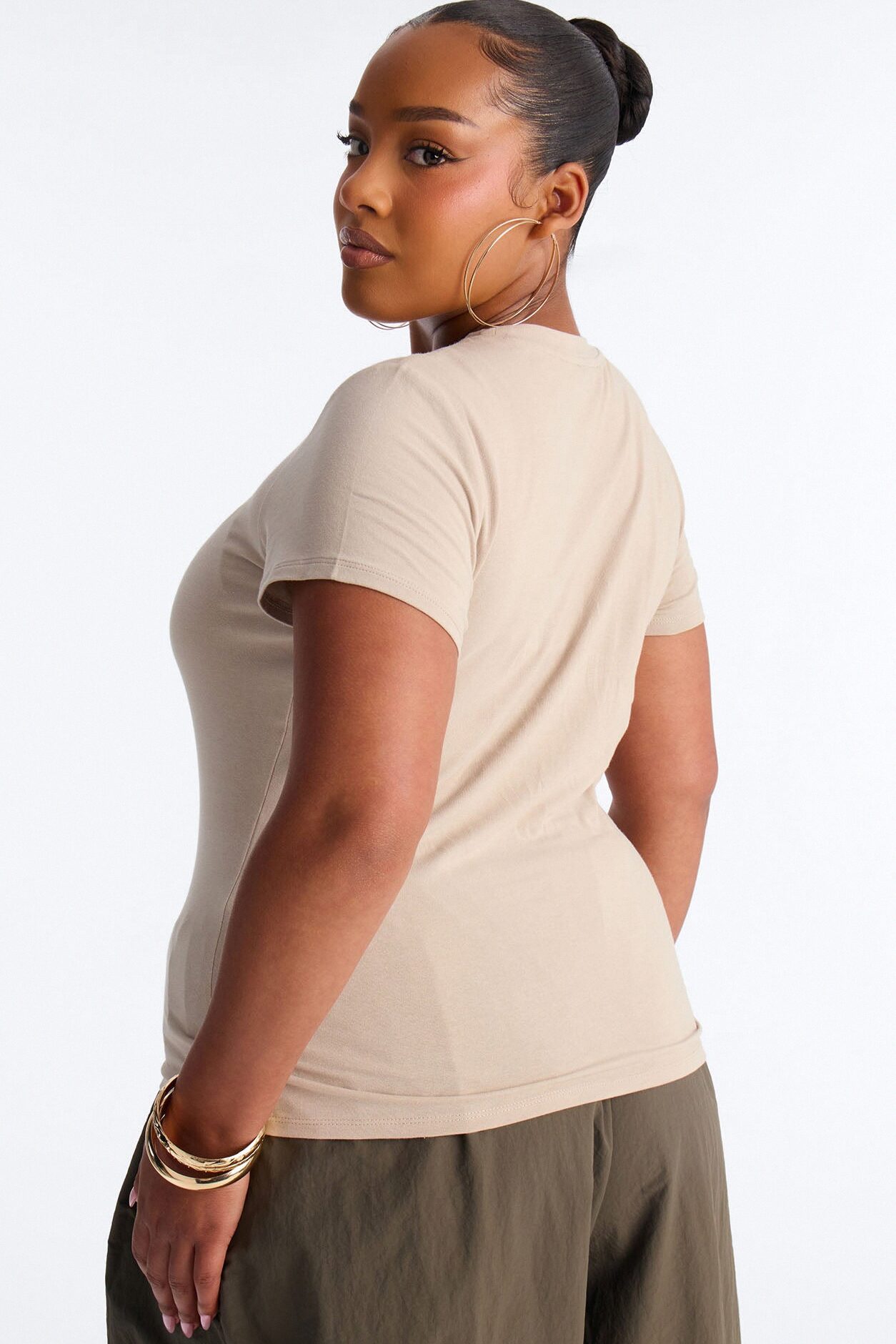 Camilla Classic Fit Crew Neck Tee - Stone