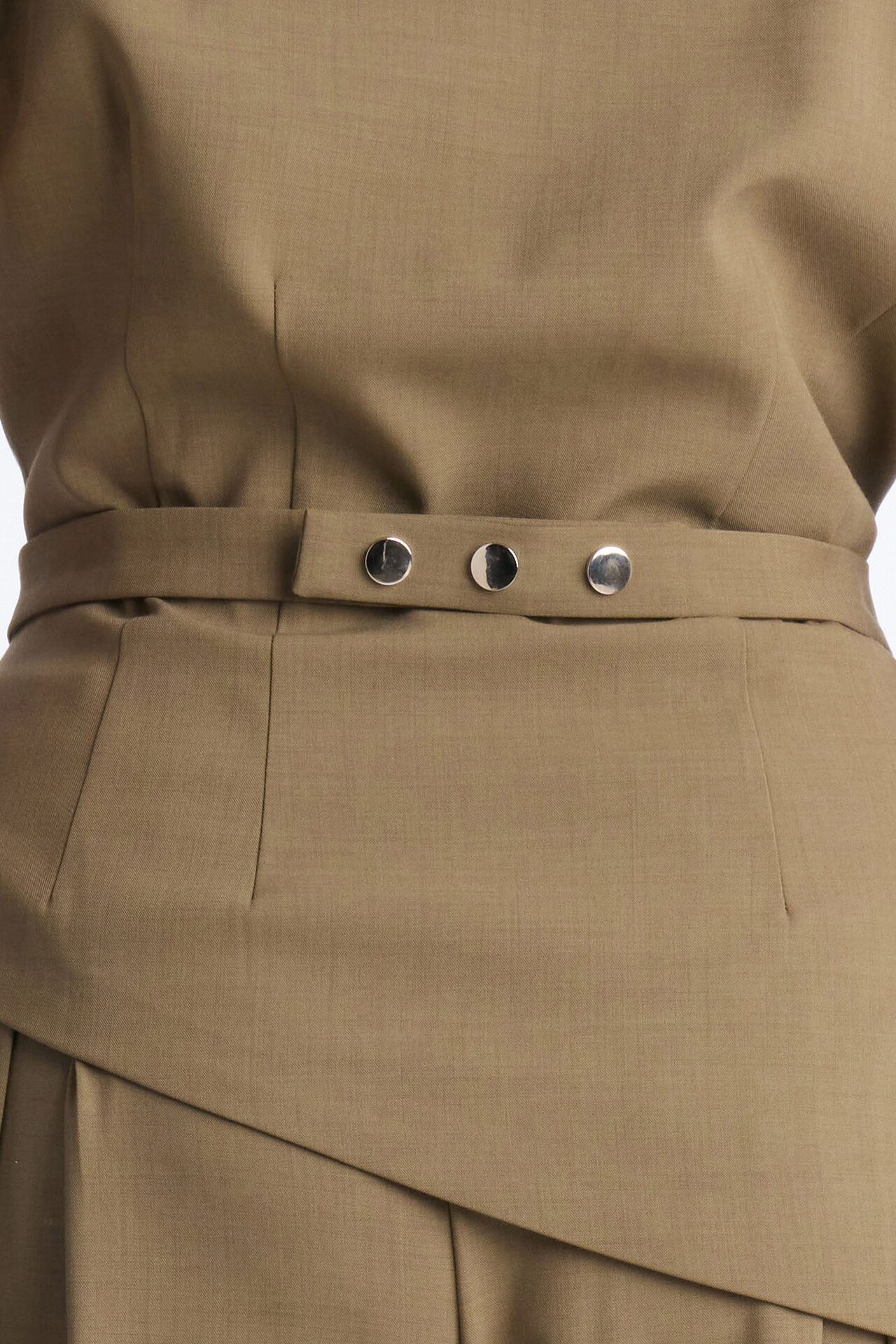 Tiana Belted Cap Sleeve Fitted Blazer - Caffe
