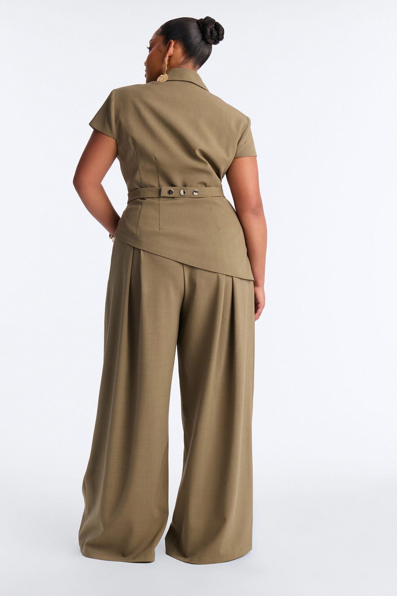 Tiana Belted Cap Sleeve Fitted Blazer - Caffe